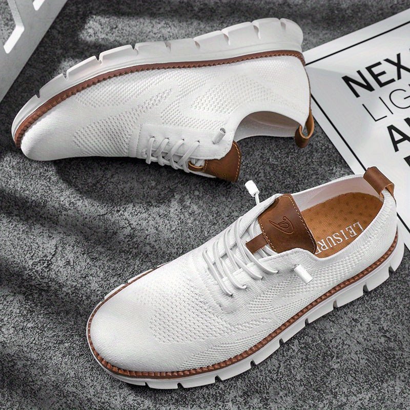 Nathan - Men's Lightweight Low - Top Sneakers - Trainers - White - Parker&Brooks