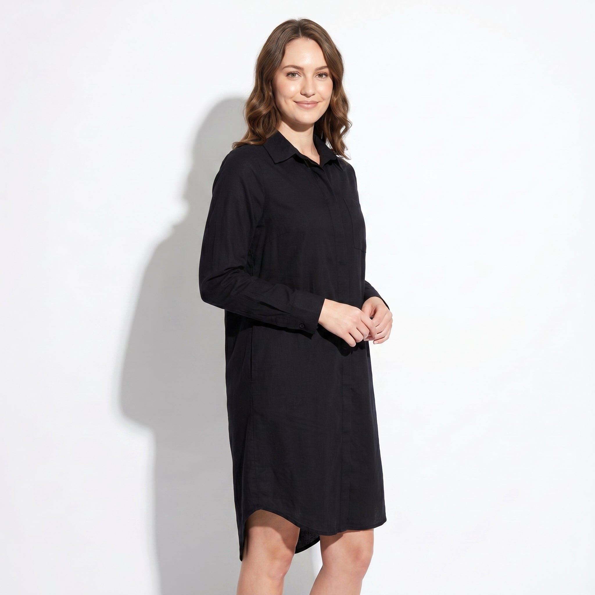 Nicole - Women's Summer Formal Midi Dress - Midi Dress - Black - Parker&Brooks