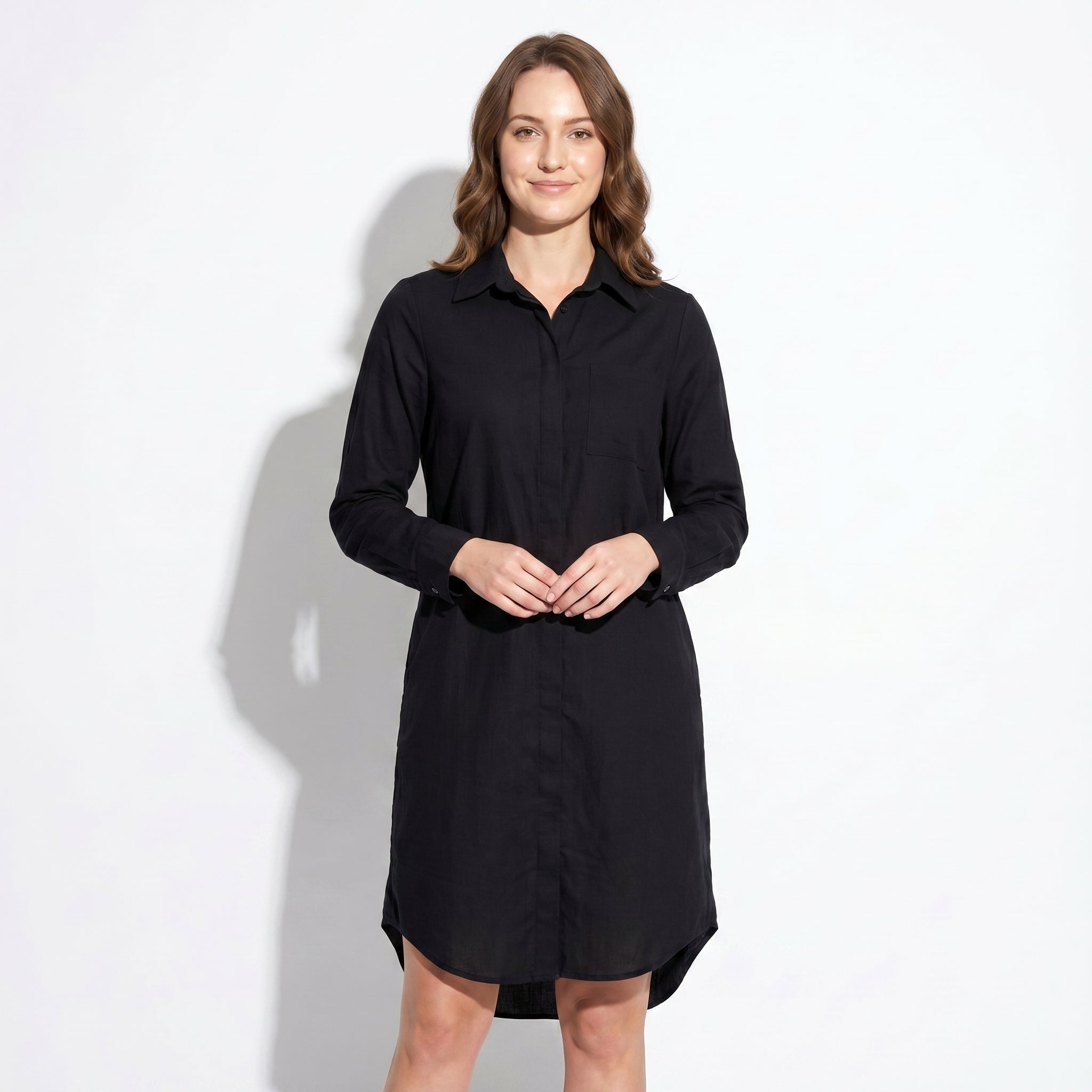 Nicole - Women's Summer Formal Midi Dress - Midi Dress - Black - Parker&Brooks