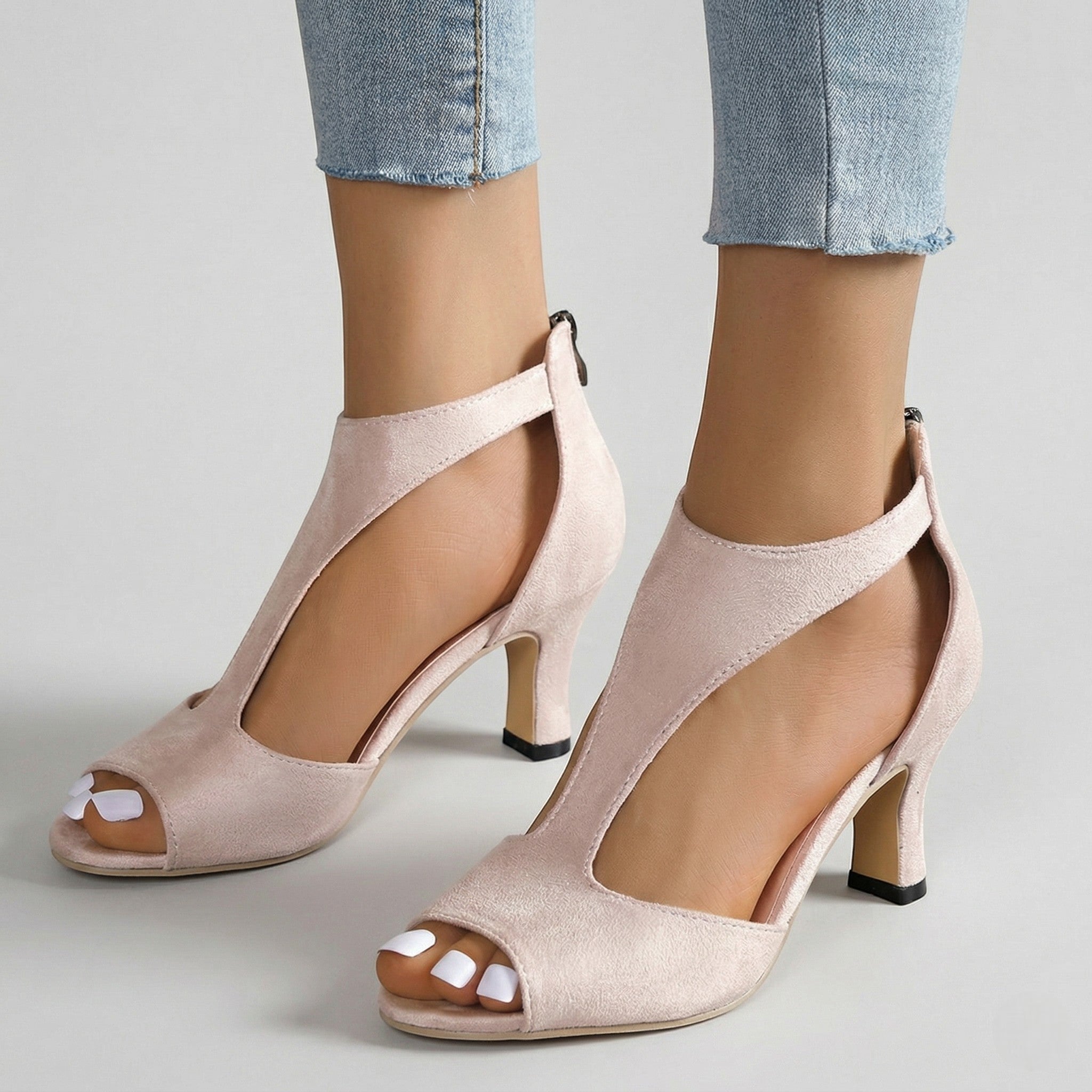 Nina - Women's Party Cut - Out Sandals - Sandals - Pink - Parker&Brooks