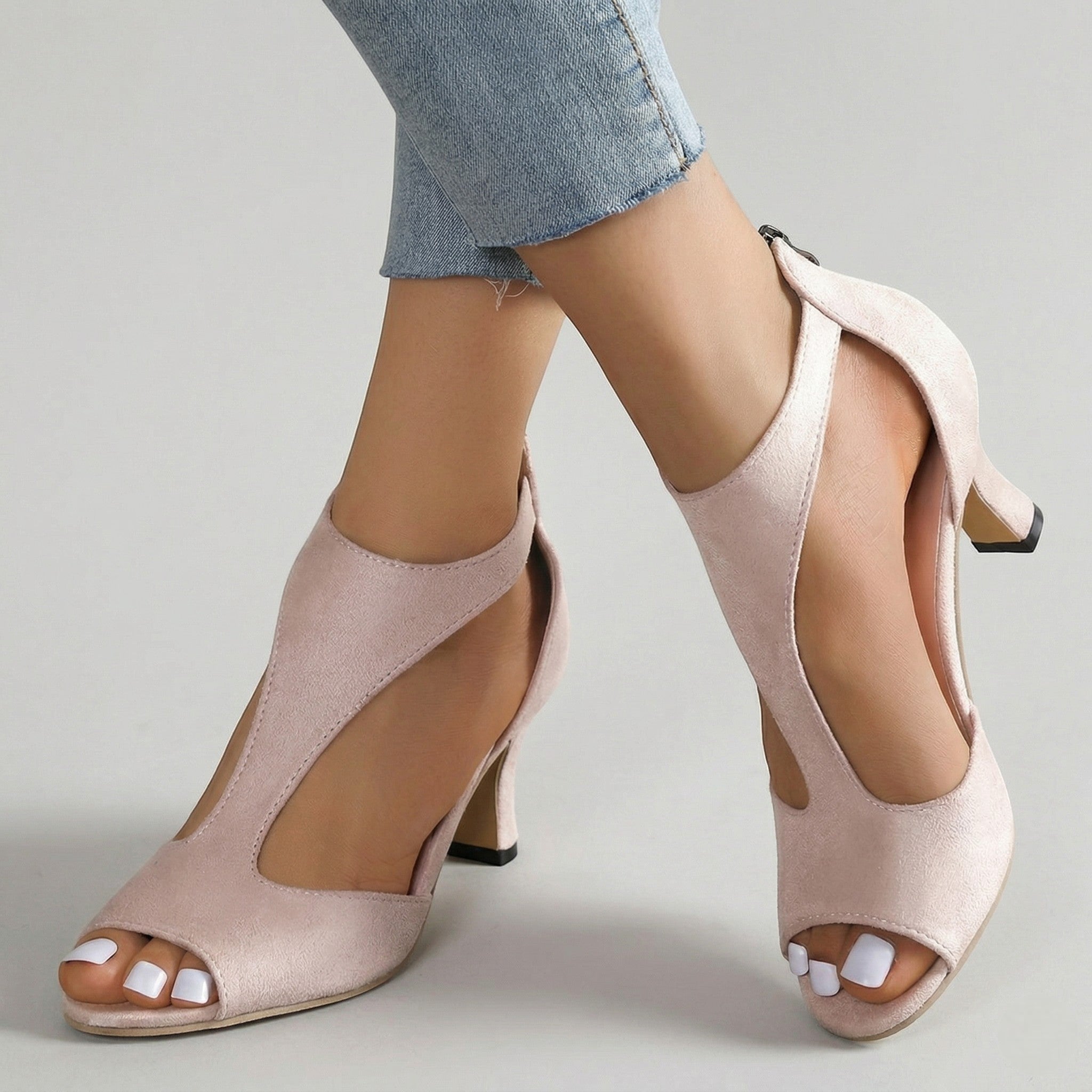 Nina - Women's Party Cut - Out Sandals - Sandals - Pink - Parker&Brooks
