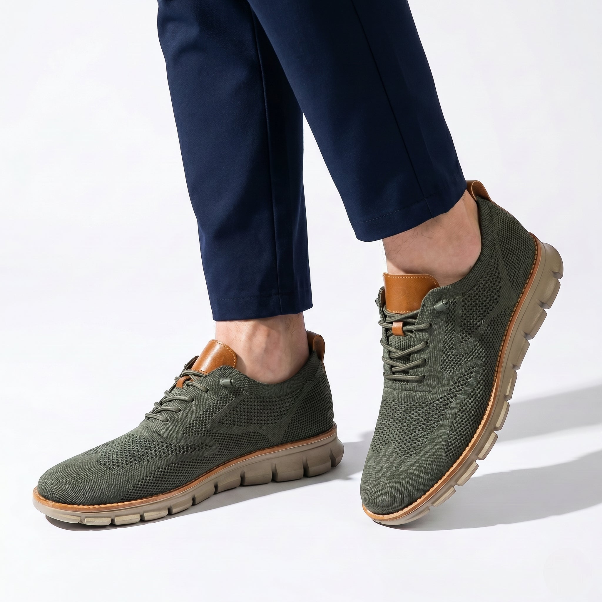 Noah - Men's Breathable Knit Sneakers - Shoes - Green - Parker&Brooks