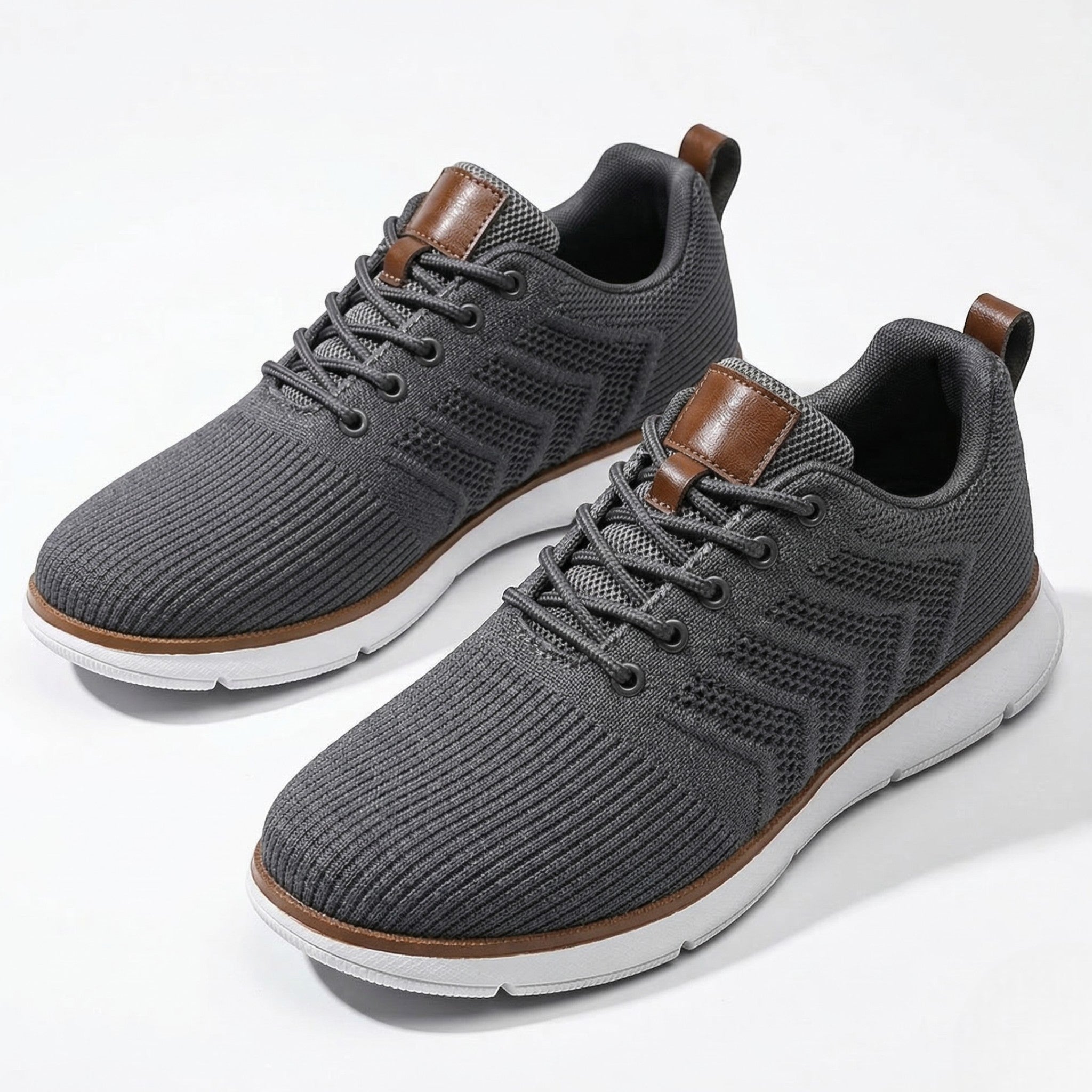 Noah - Men's Breathable Mesh Sneakers - Sneakers - Gray - Parker&Brooks