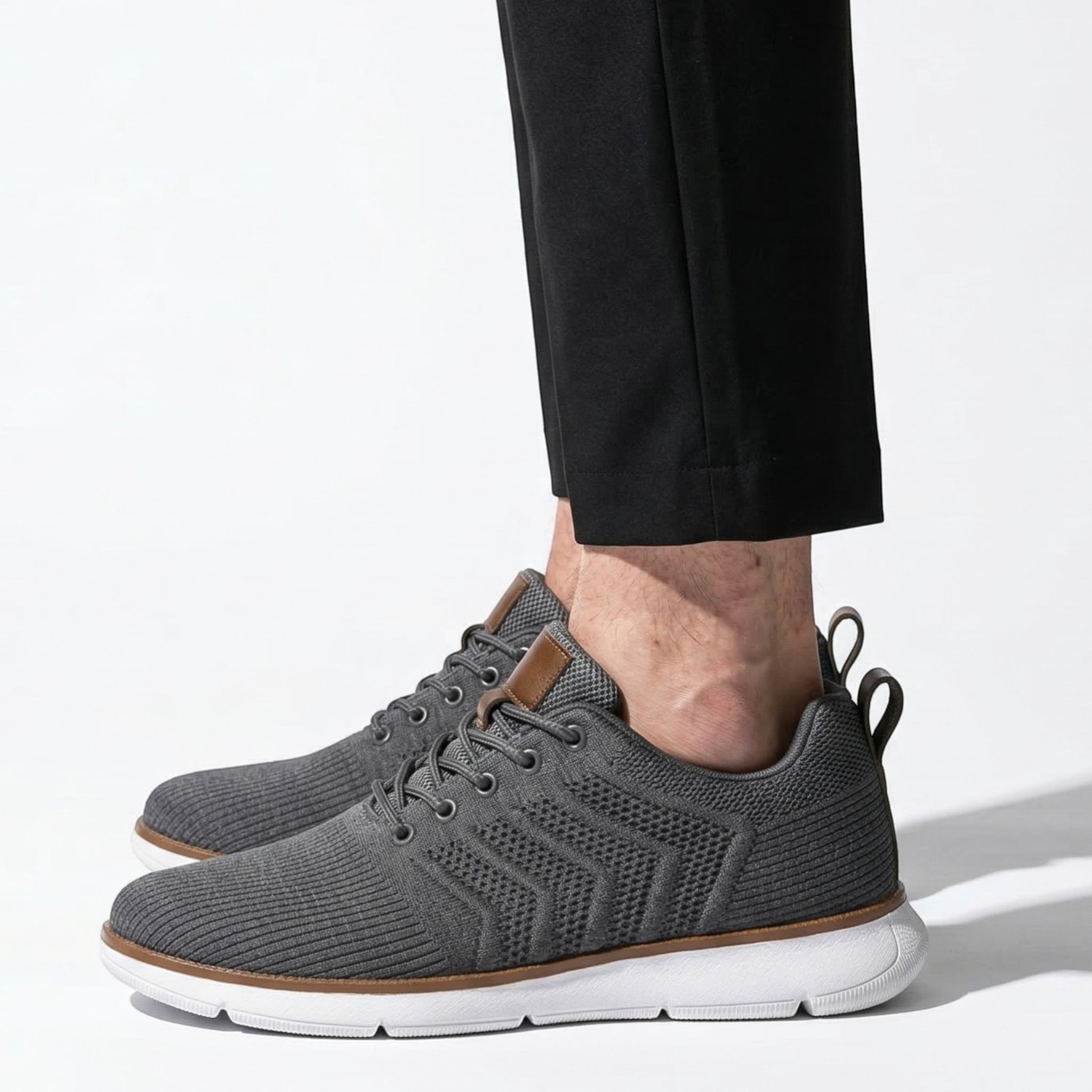 Noah - Men's Breathable Mesh Sneakers - Sneakers - Gray - Parker&Brooks