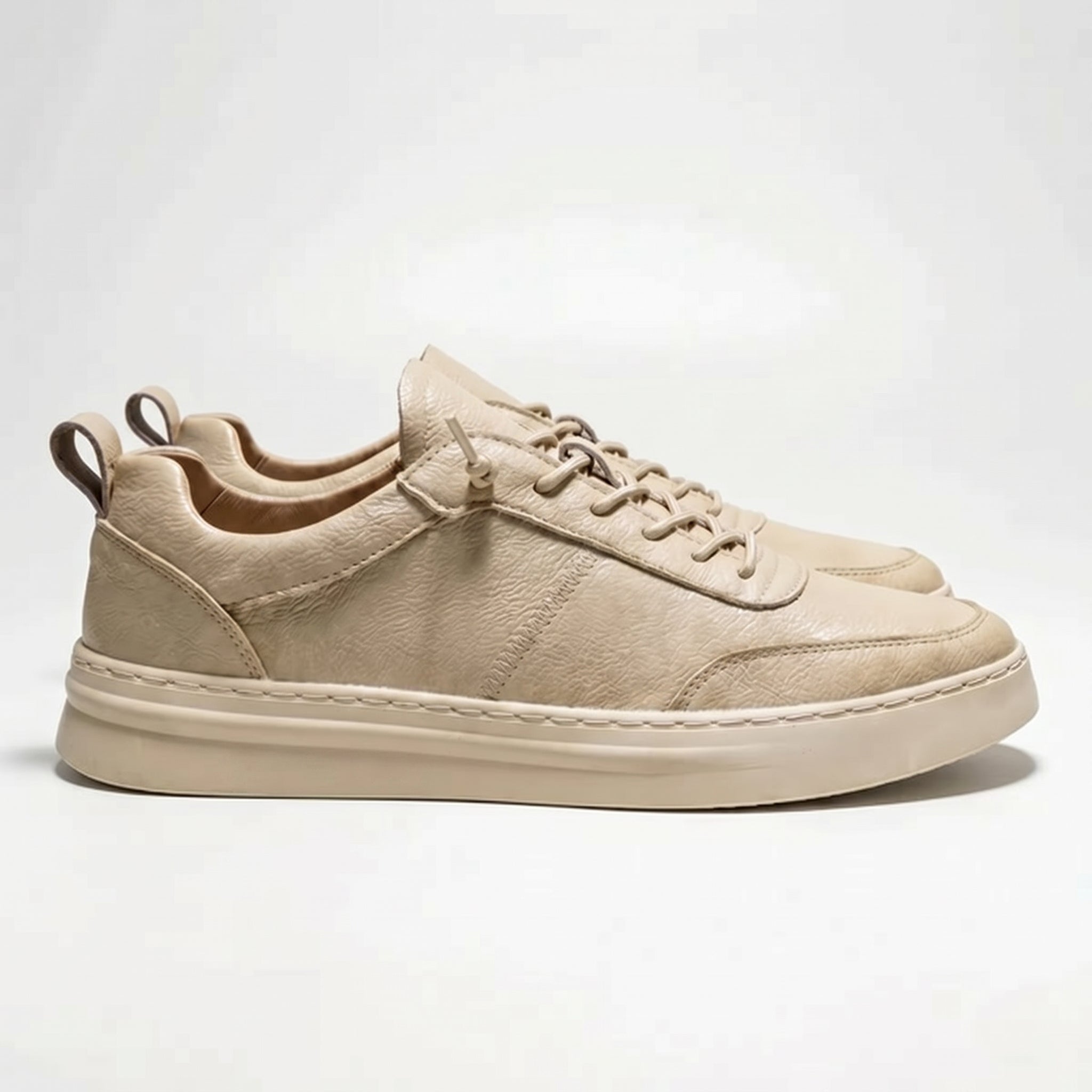 Noah - Men's Casual Low - Top Sneaker - Sneakers - Beige - Parker&Brooks