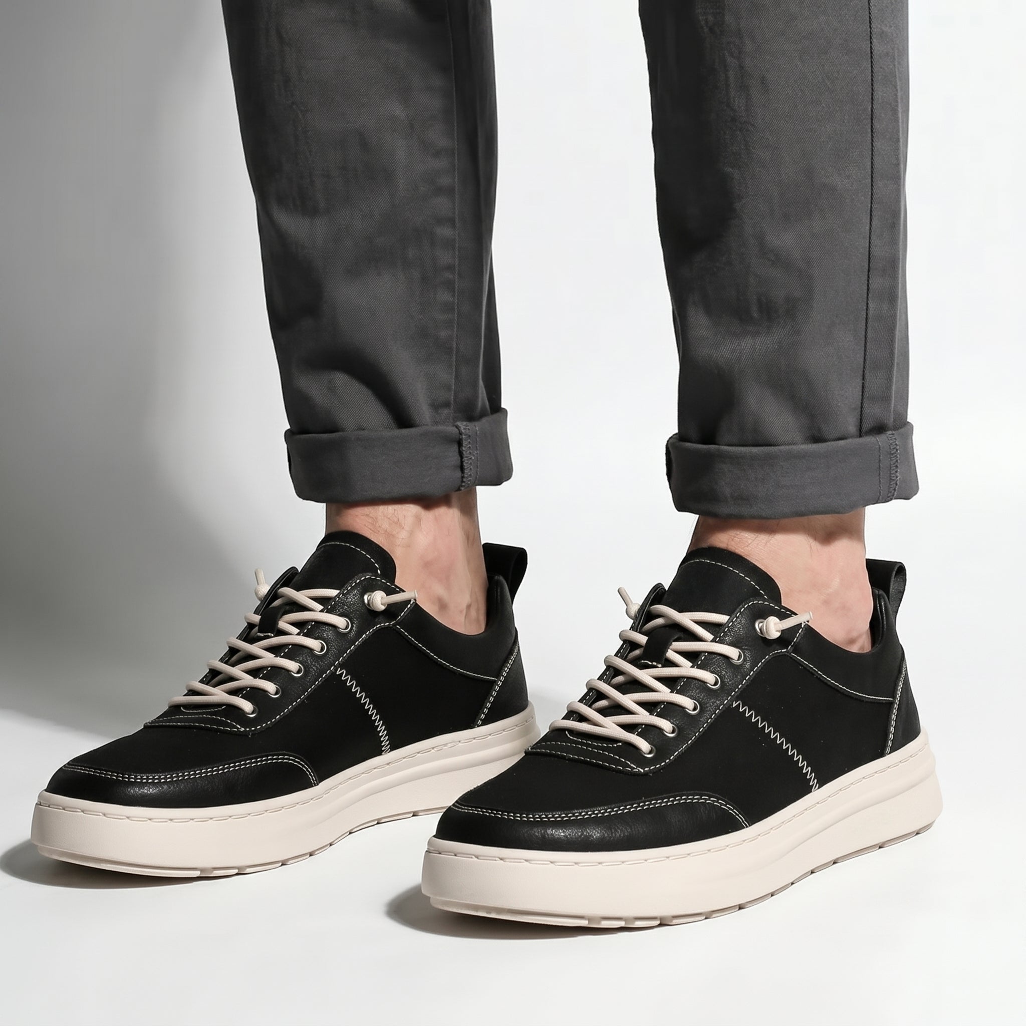Noah - Men's Casual Low - Top Sneaker - Sneakers - Black - Parker&Brooks