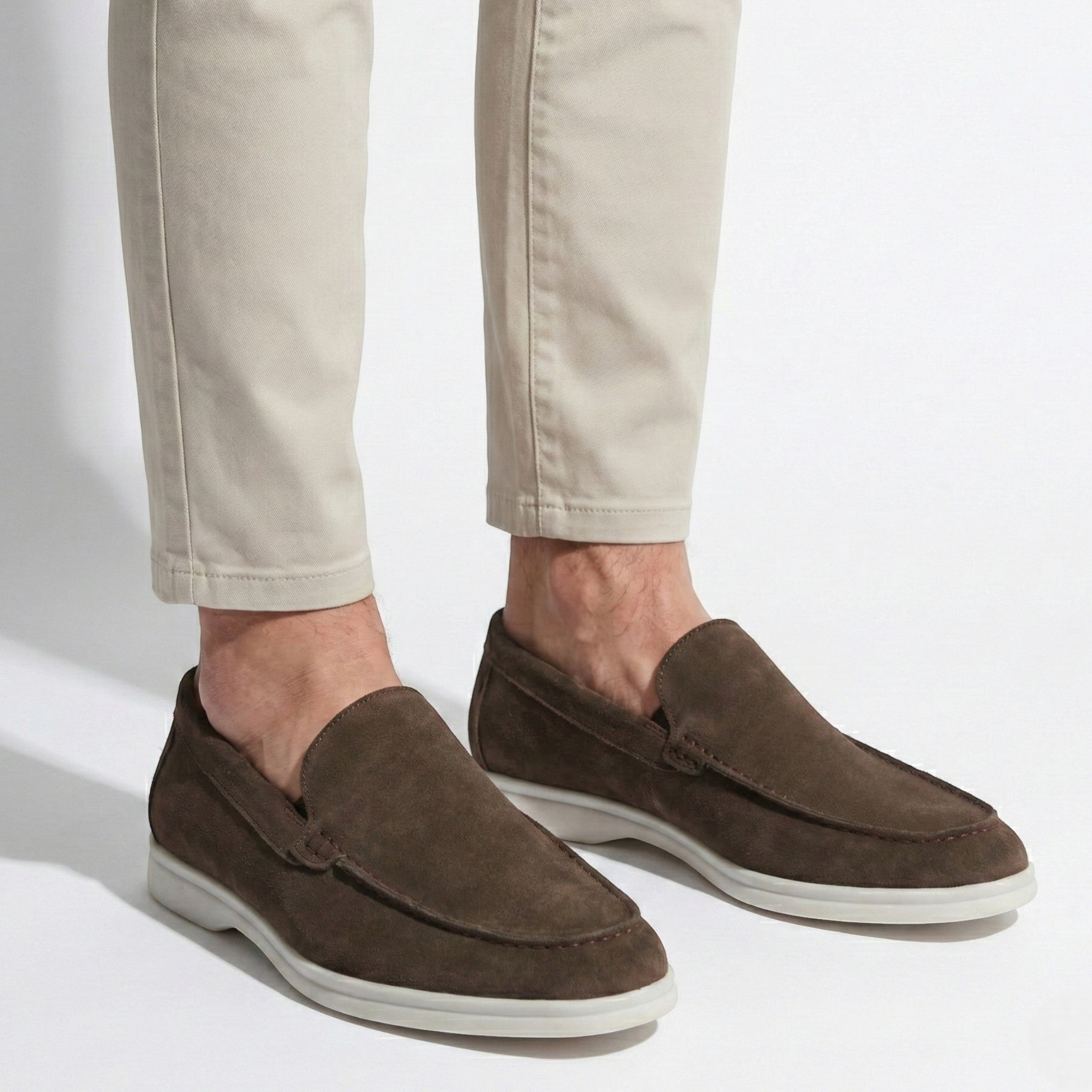 Noah - Men's Comfortable Slip - On Loafers - Loafers - Dark Brown - Parker&Brooks