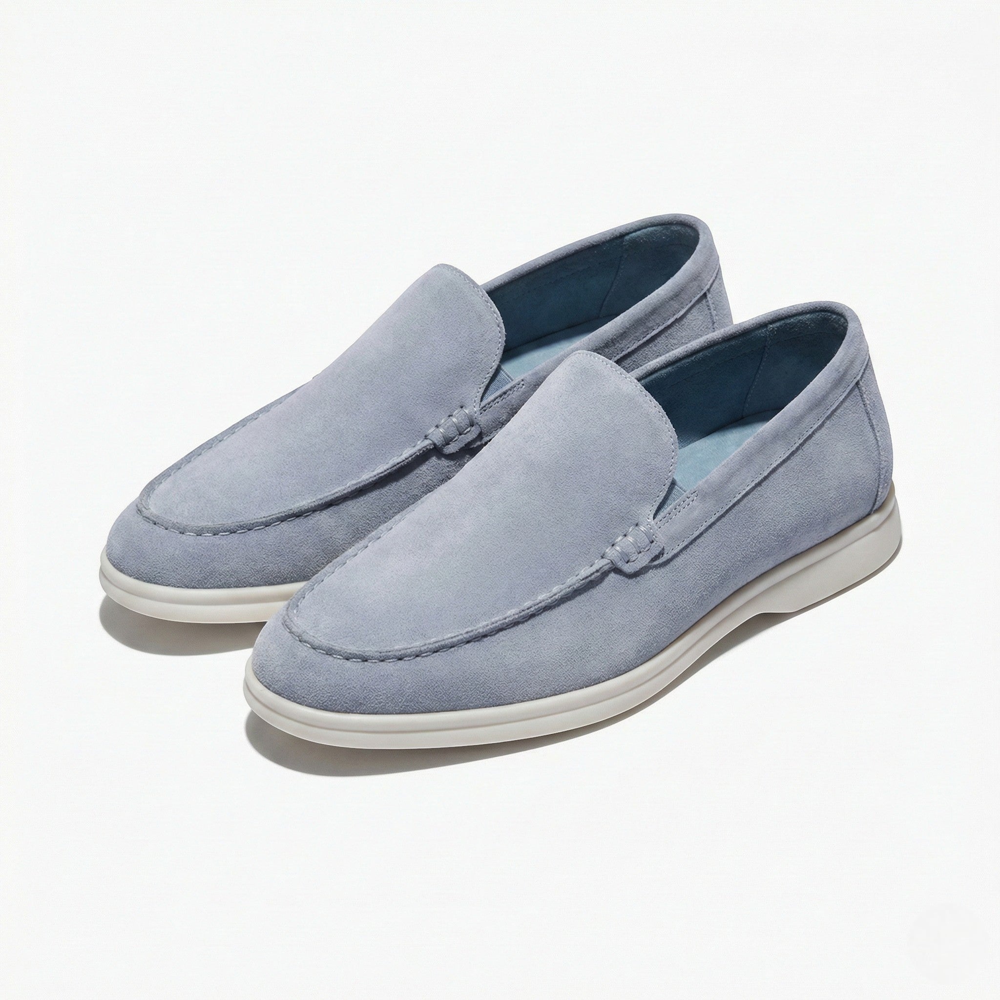 Noah - Men's Comfortable Slip - On Loafers - Loafers - Light Blue - Parker&Brooks