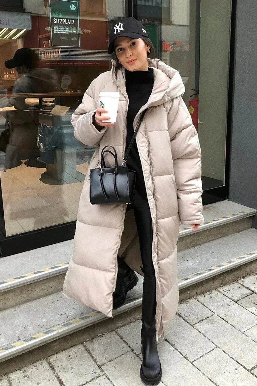 Norina - Long Puffer Winter Jacket with Hood