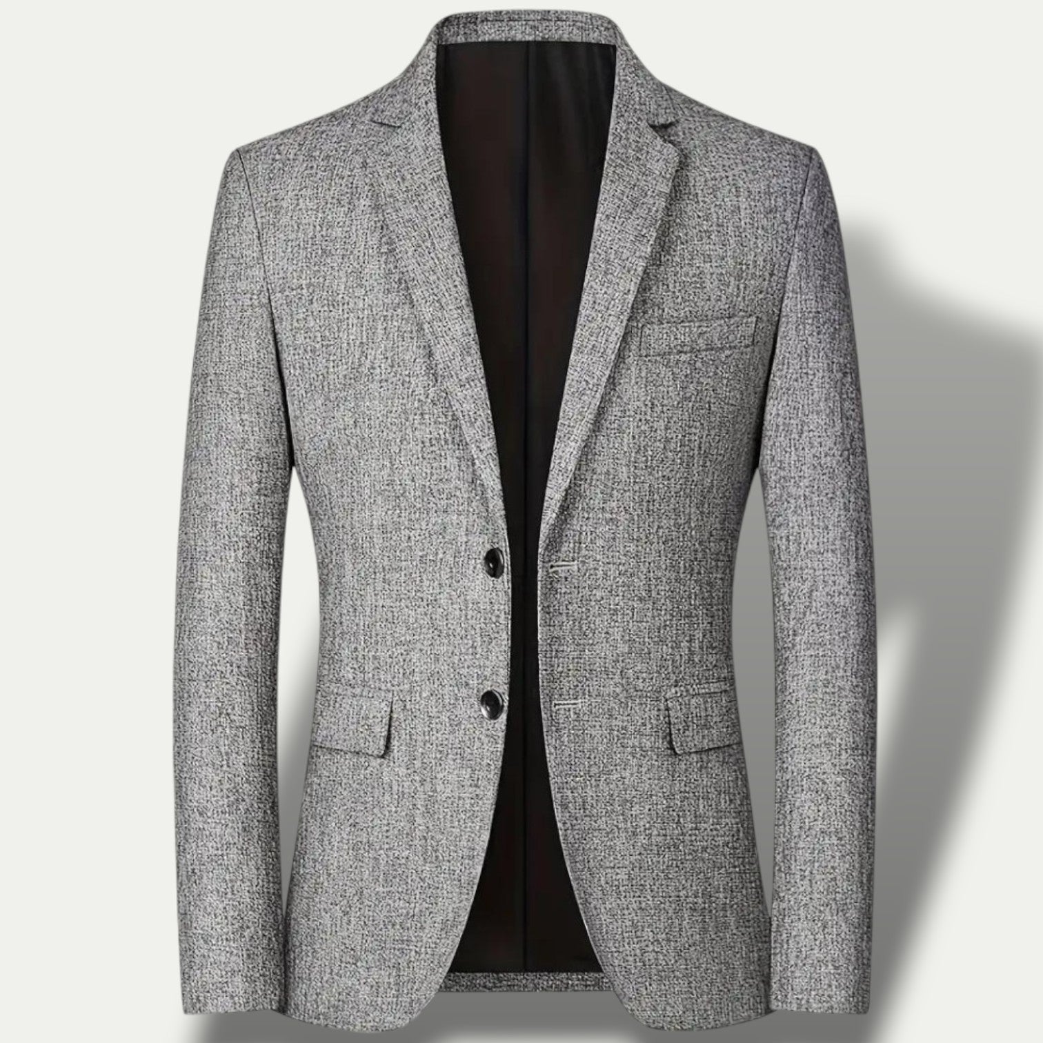 Men’s Slim Fit Textured Blazer with Two-Button Closure and Flap Pockets