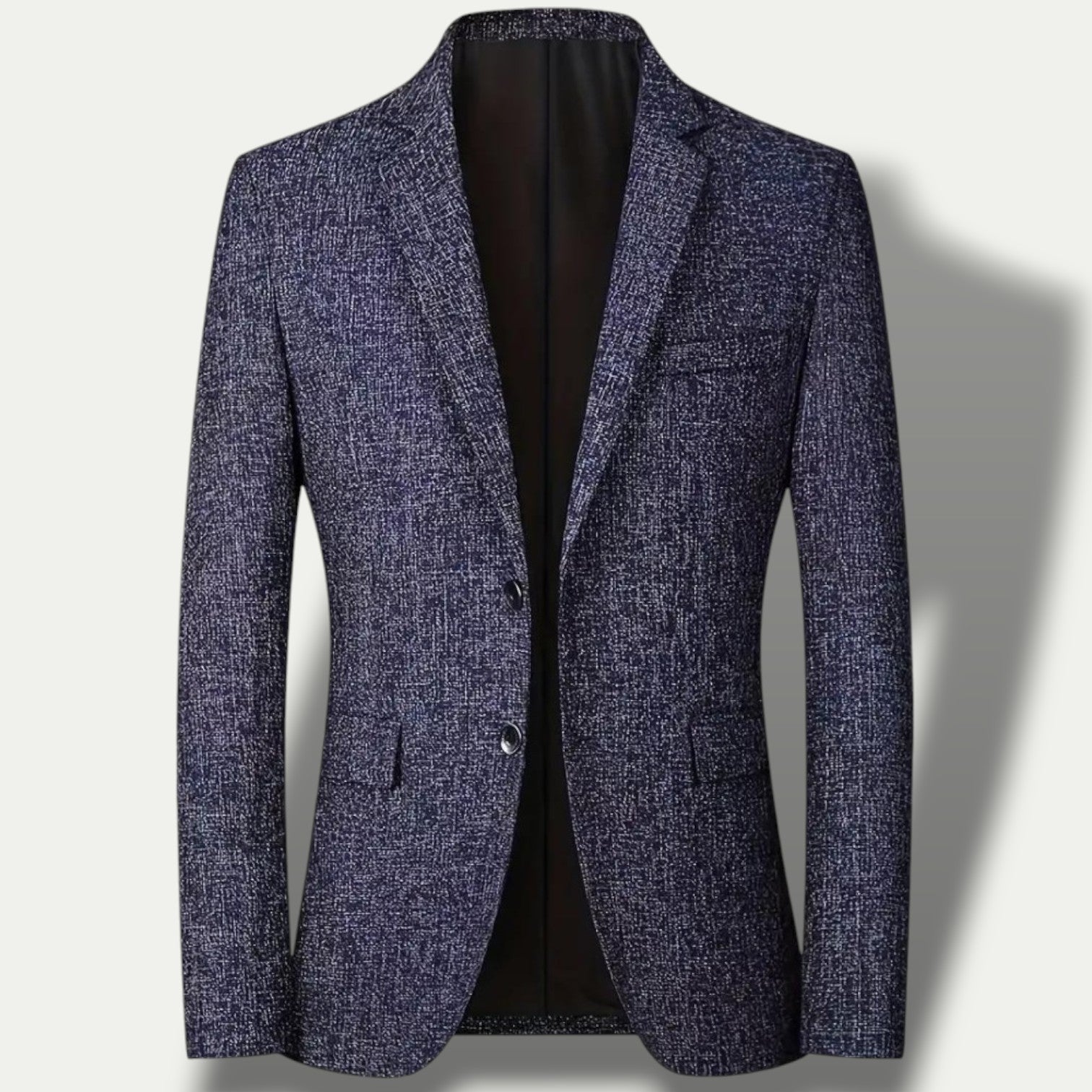 Men’s Slim Fit Textured Blazer with Two-Button Closure and Flap Pockets
