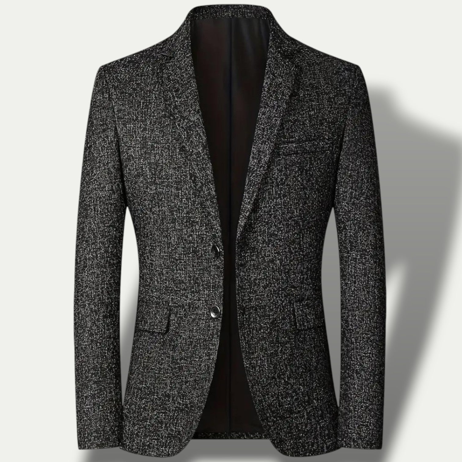 Men’s Slim Fit Textured Blazer with Two-Button Closure and Flap Pockets