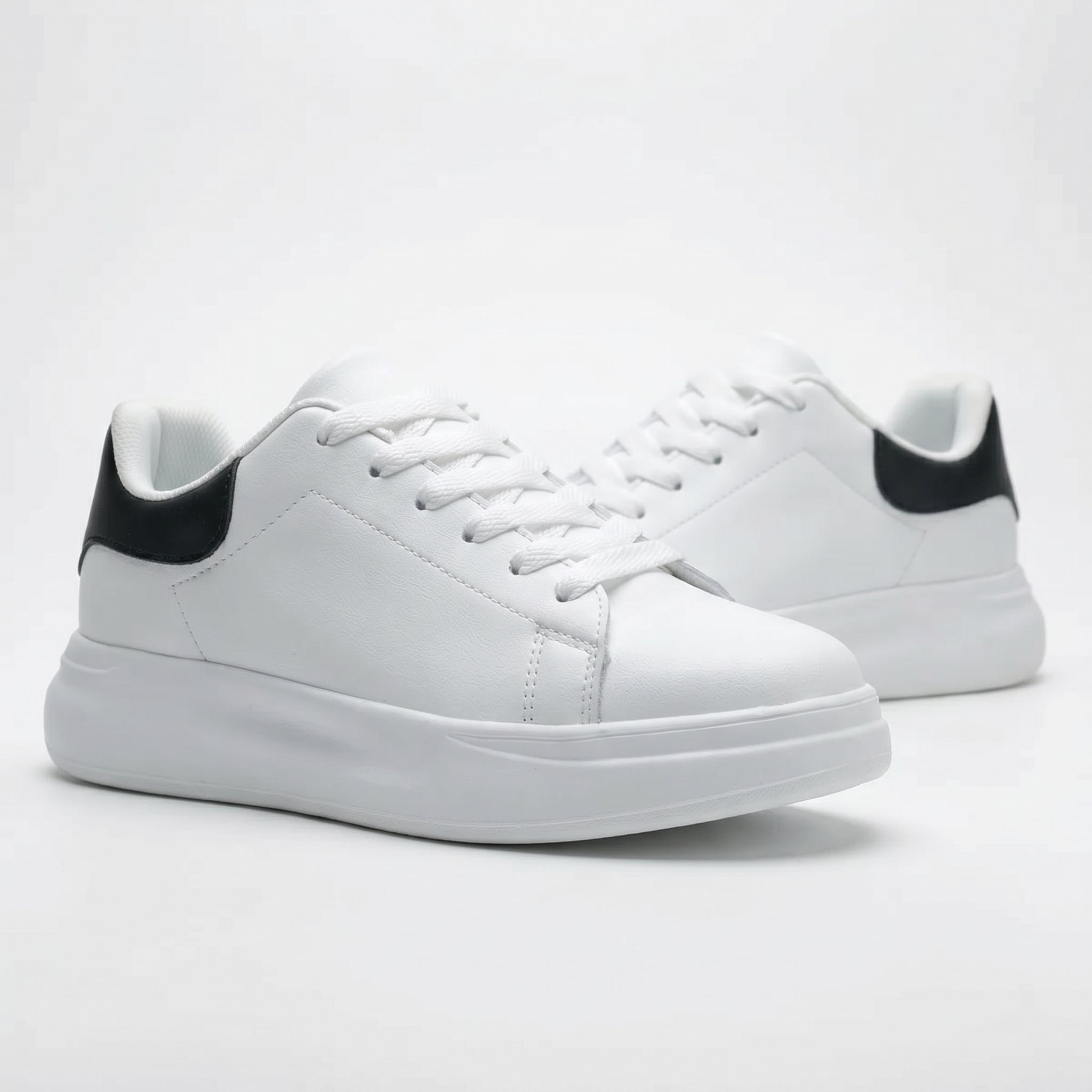 Olivia - Women's Low Top Casual Sneaker - Sneakers - White and Black - Parker&Brooks