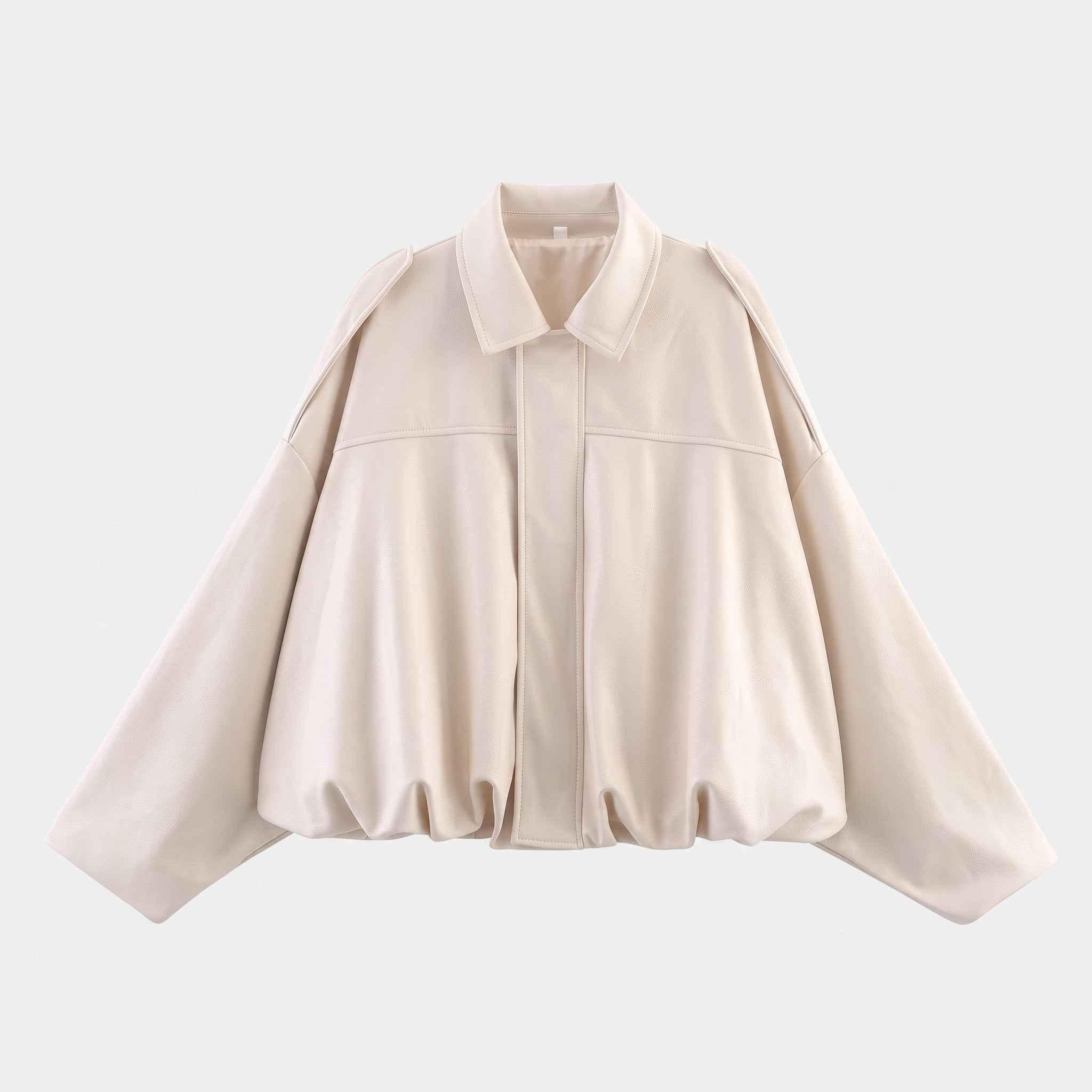 Olivia - Women's Vintage Dropped Shoulder Suede Bomber Jacket - Bomber Jackets - Beige - Parker&Brooks