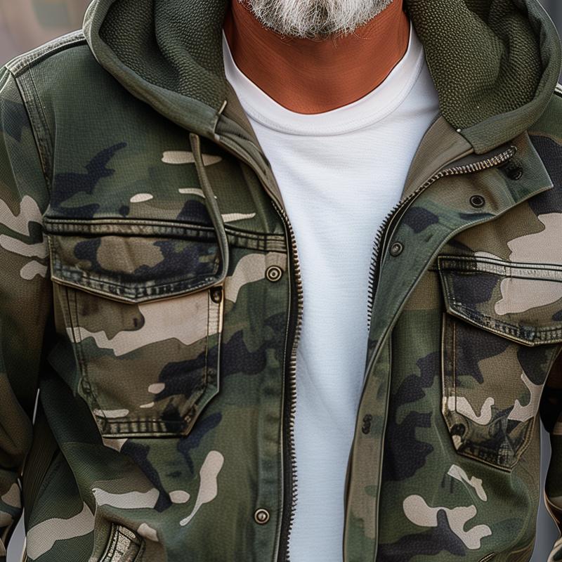 Ortwin - Camouflage Cargo Hooded Jacket