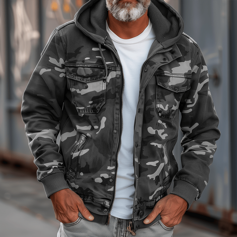 Ortwin - Camouflage Cargo Hooded Jacket