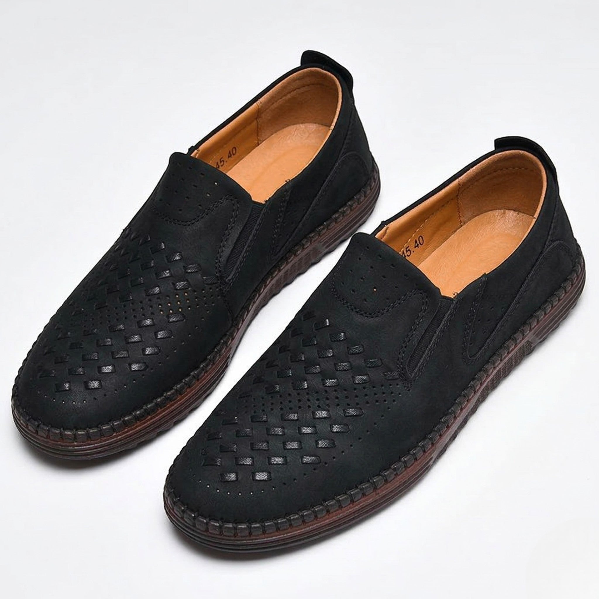 Oscar - Men's Orthopedic Casual Slip - On Loafers - Loafers - Black - Parker&Brooks