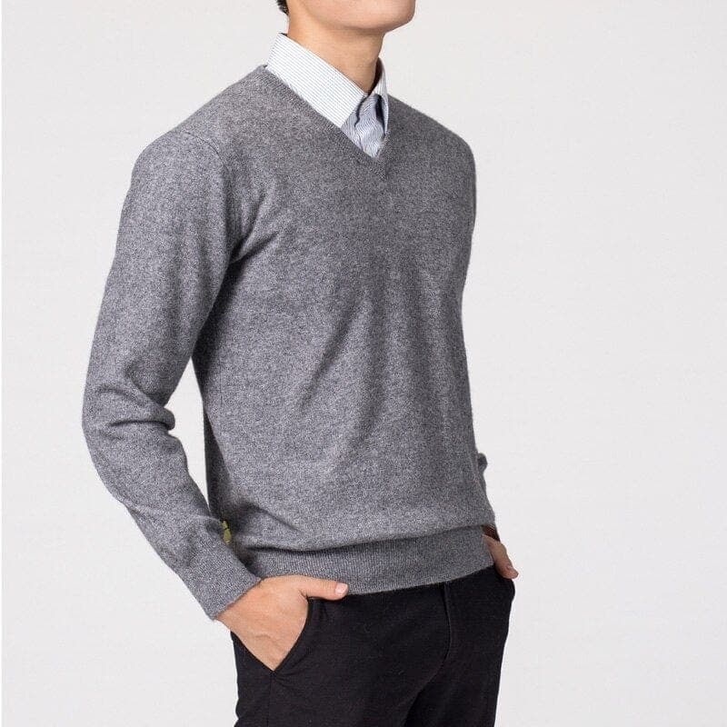 Nevan – Men's V-Neck Sweater Fine Knit