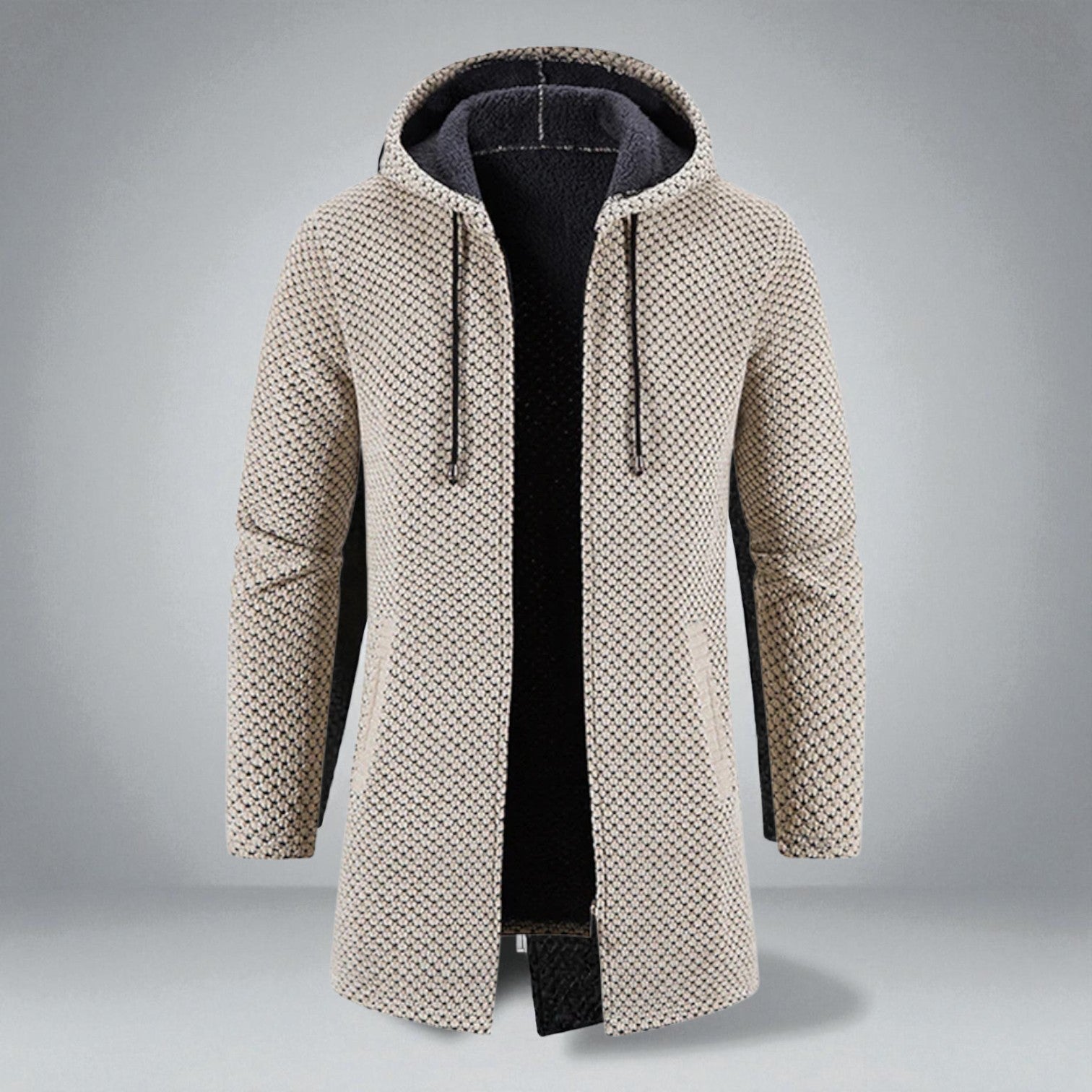 Paul – Mid-Length Sweater with Hood and Pocket