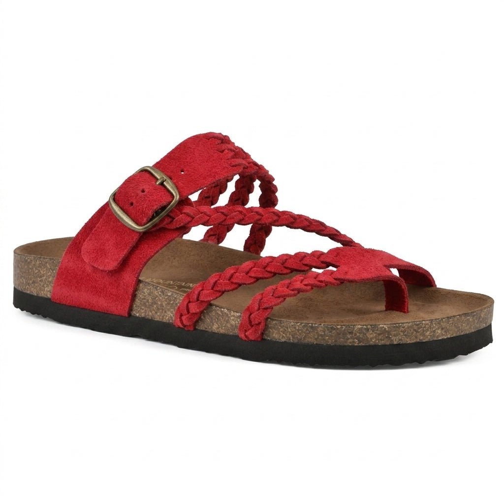 Paula - Women's Summer Braided Flat Sandals - Sandal - Red - Parker&Brooks