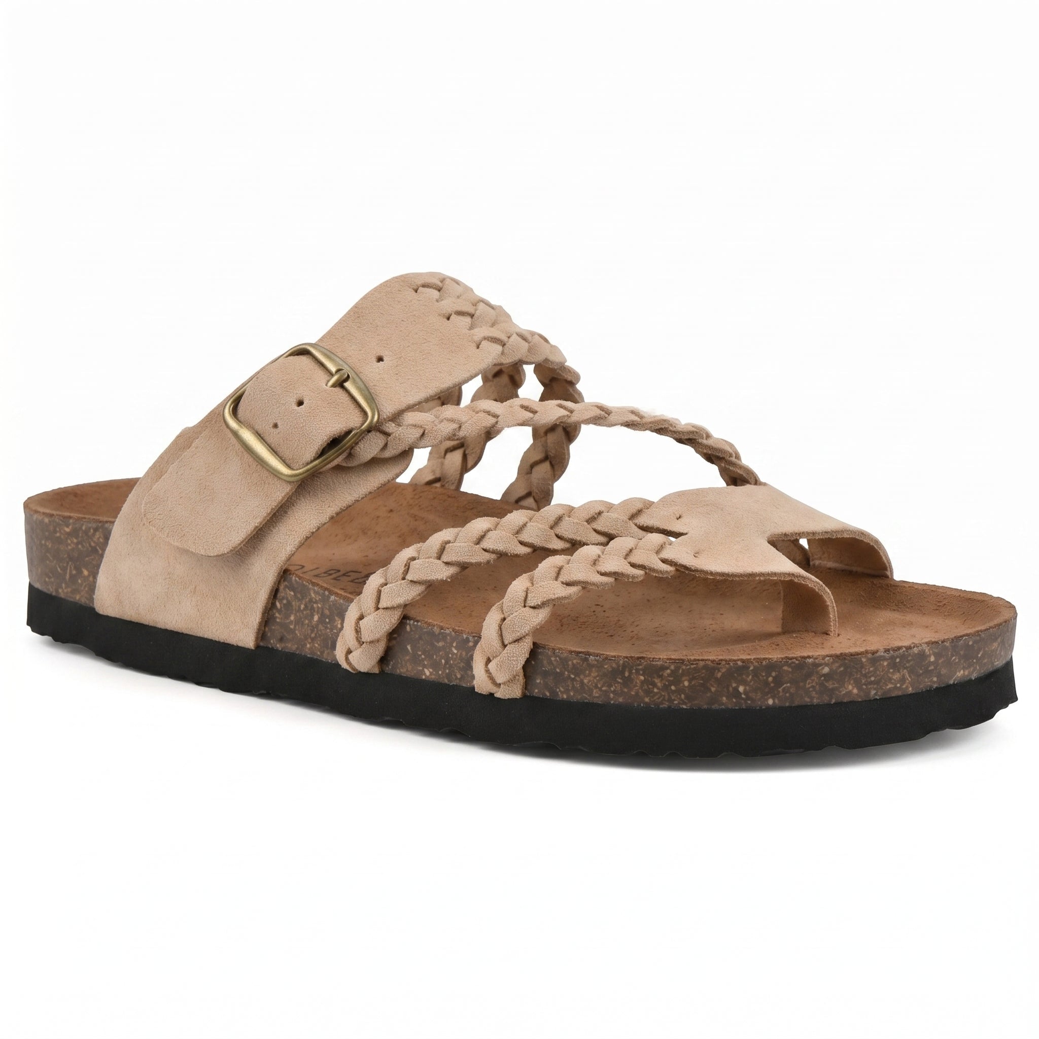 Paula - Women's Summer Braided Flat Sandals - Sandal - Beige - Parker&Brooks