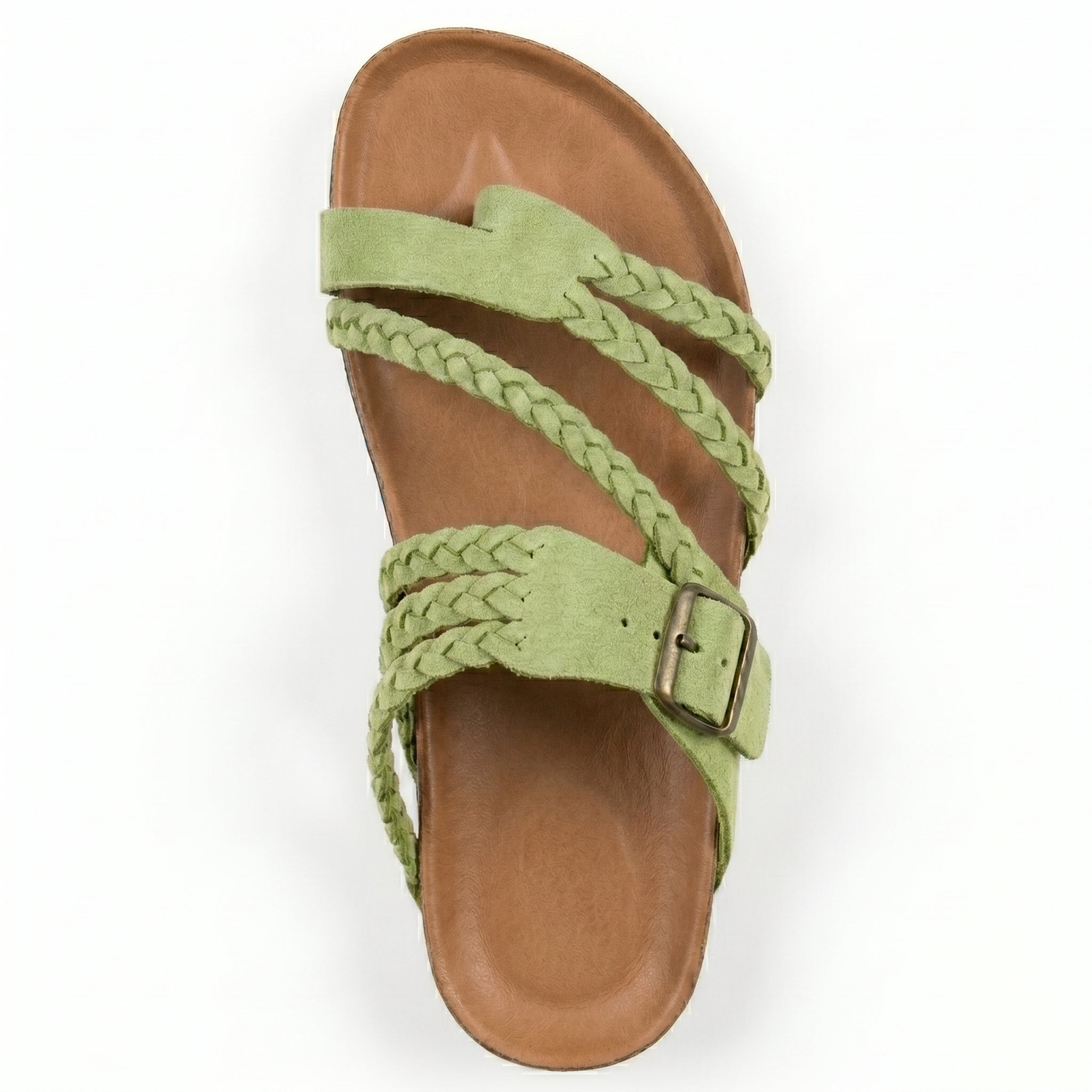 Paula - Women's Summer Braided Flat Sandals - Sandal - Green - Parker&Brooks