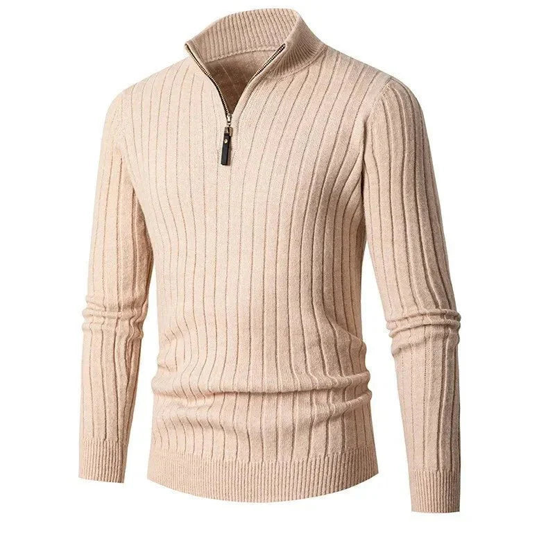 Rafael – Half-Zip Knit Sweater with High Collar