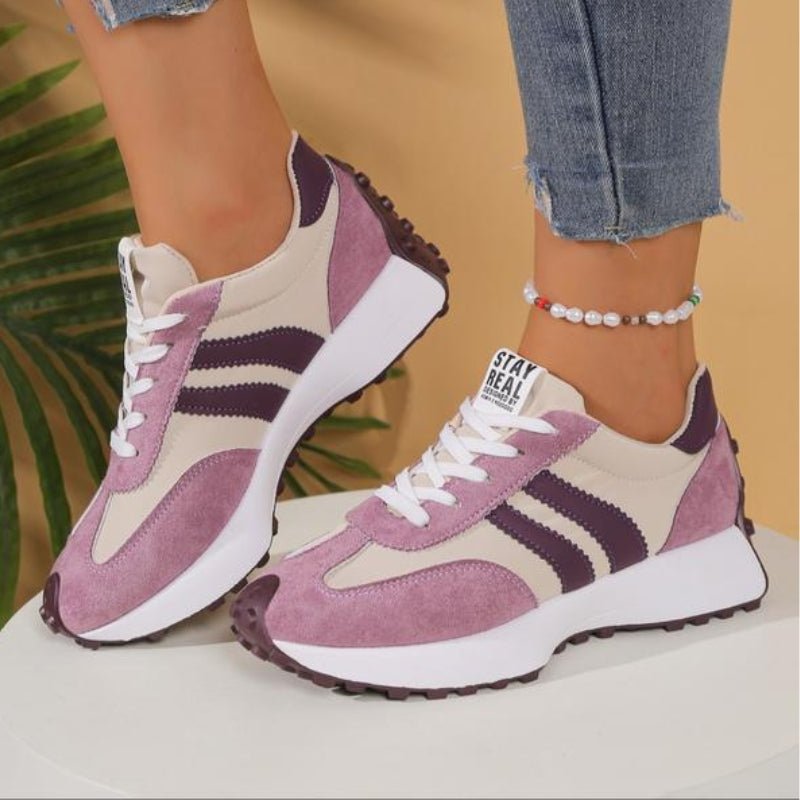 Riley - Women's Retro Chunky Sole Low-Top Sneaker - Sneakers - Yellow - Parker&Brooks