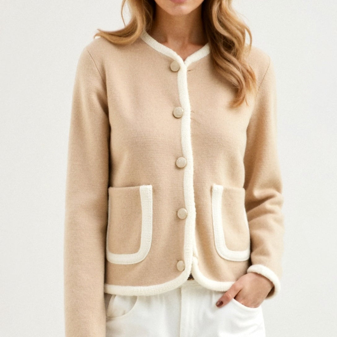 Diana – Women's Wool Cardigan Beige
