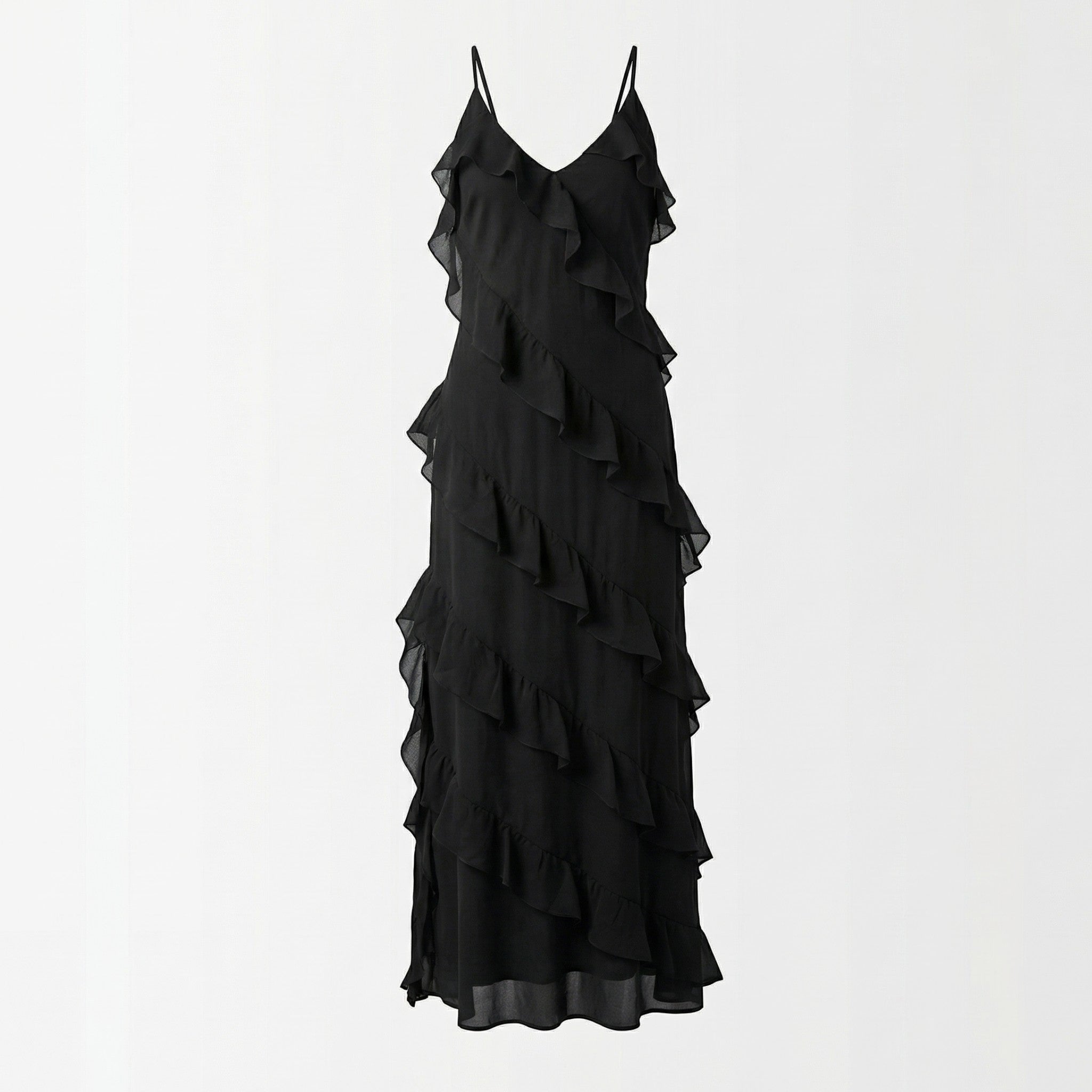 Rosie - Women's Tiered Summer Maxi Dress - Maxi Dresses - Black - Parker&Brooks