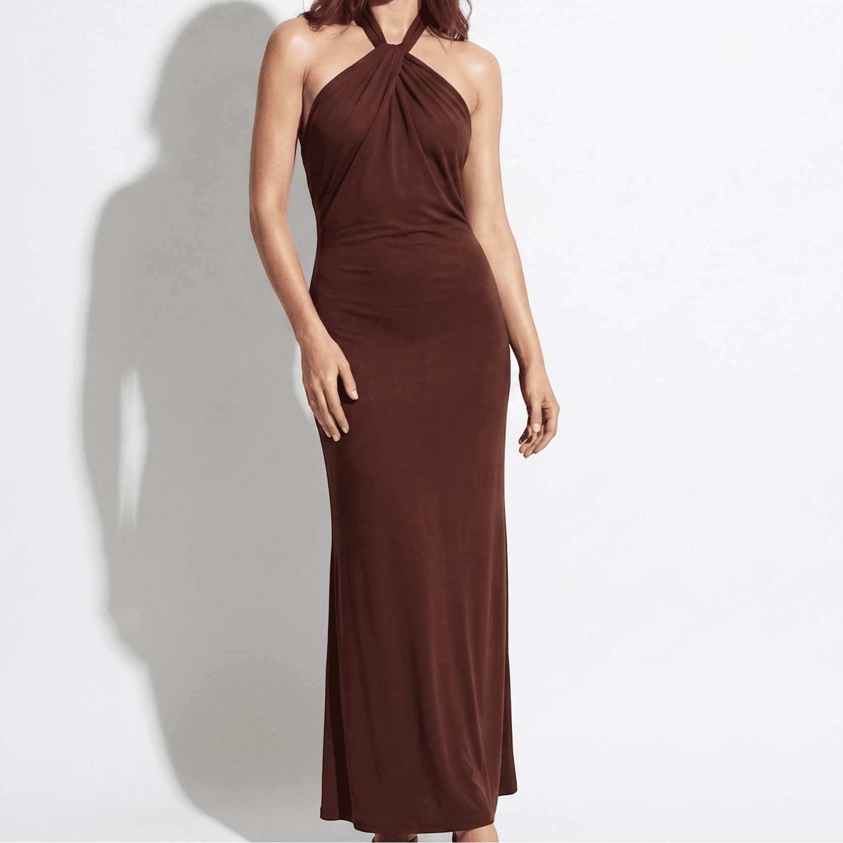 Rosie - Women's Wedding Guest Halter Neck Maxi Dress - Maxi Dress - Brown - Parker&Brooks