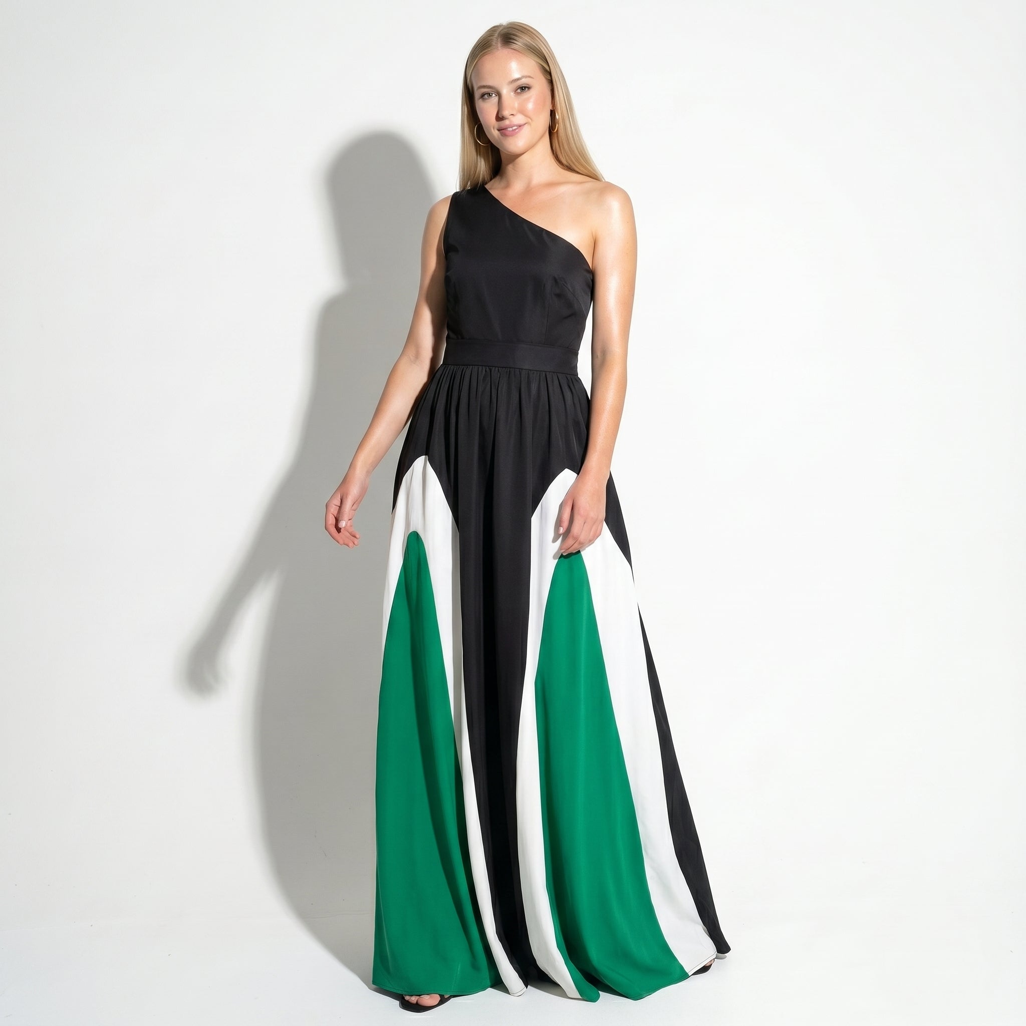 Ruby – Women’s One - Shoulder Evening Maxi Dress - Dress - Green - Parker&Brooks