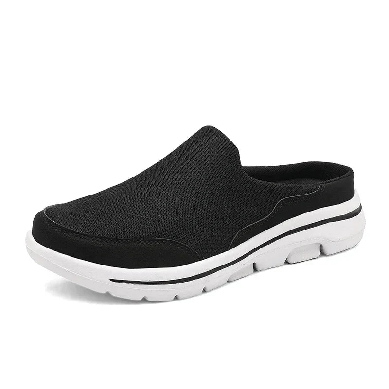 Ryan - Men's Orthopedic Knit Mules - Shoes - Black - Parker&Brooks