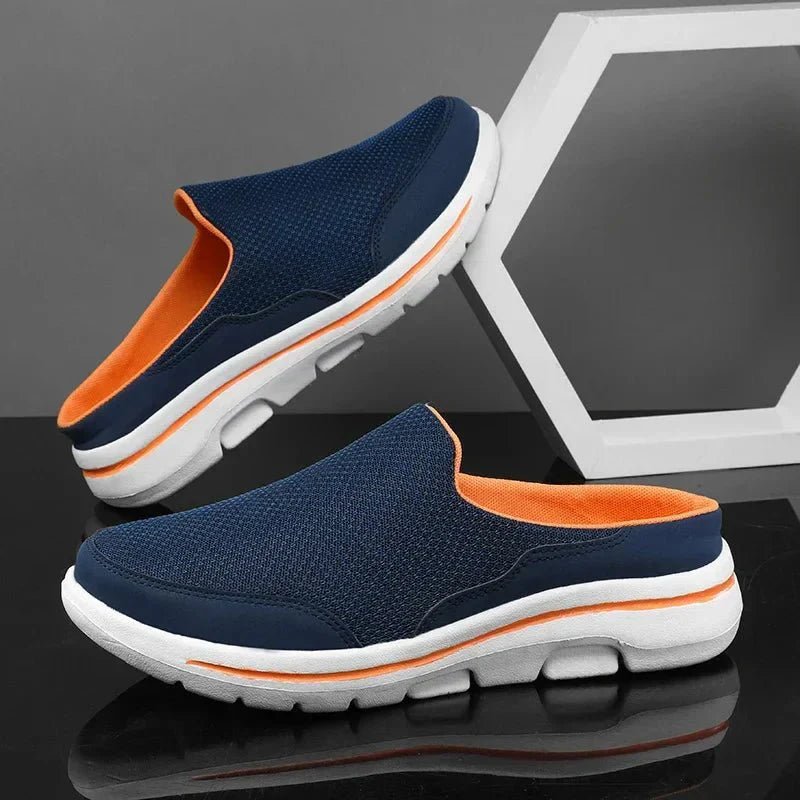 Ryan - Men's Orthopedic Knit Mules - Shoes - Blue - Parker&Brooks