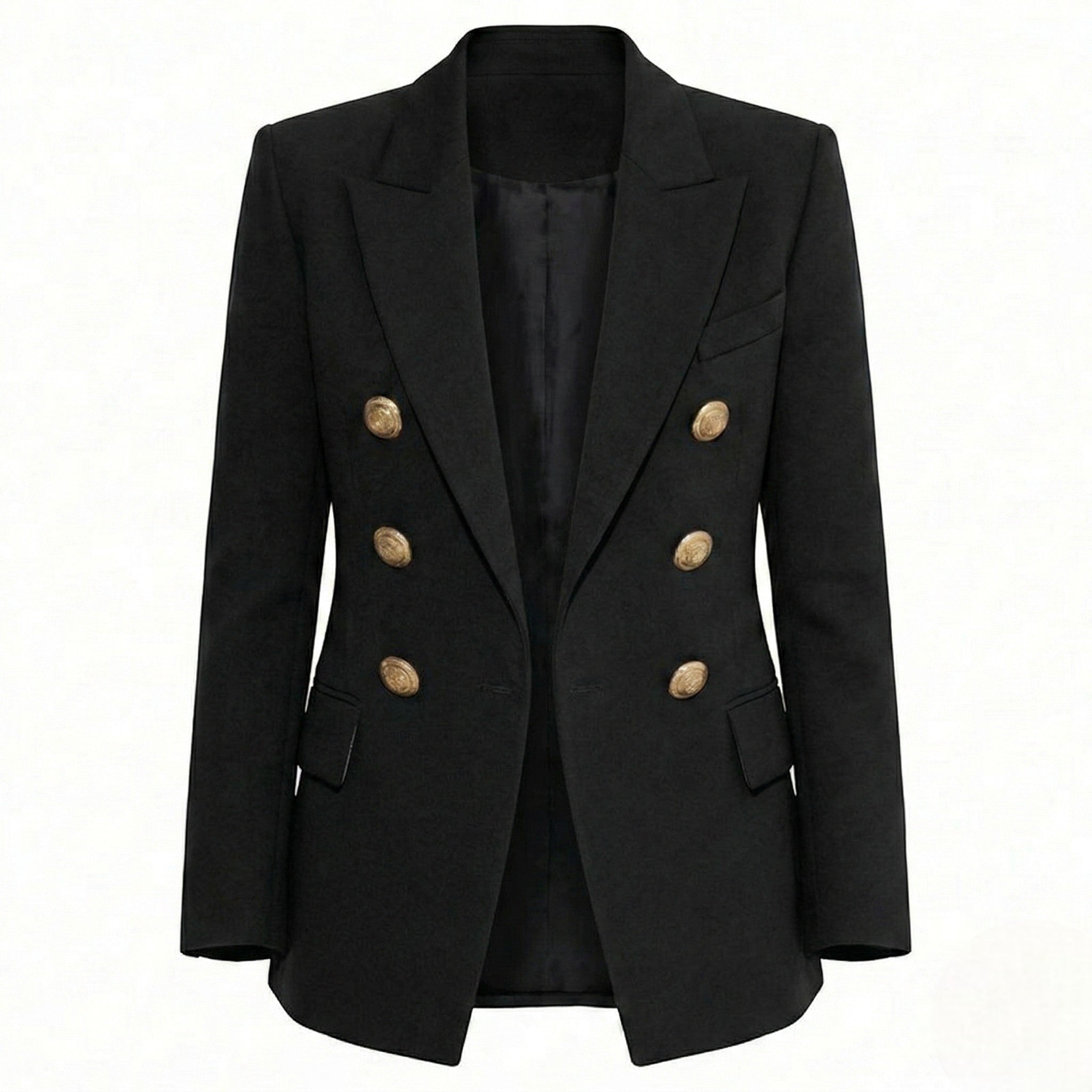 Sarah - Women's Tailored Double Breasted Blazer with Gold Buttons - Parker&Brooks