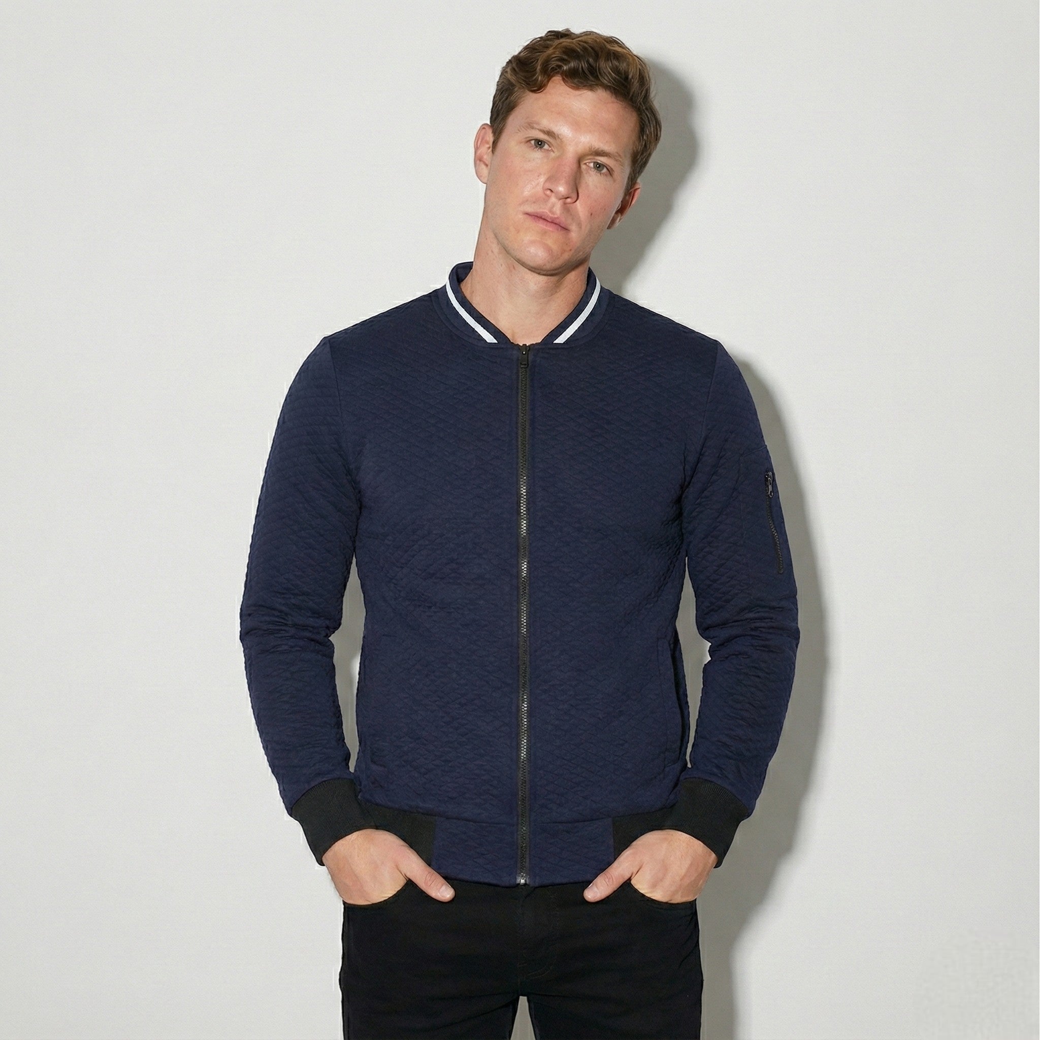 Men's Slim-Fit Zipper Sweater