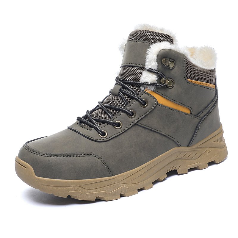 Thomas - Men's Lace-Up Winter Snow Boots with Non-Slip Sole - Boots - Gray - Parker&Brooks