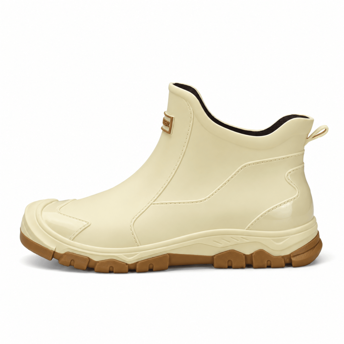 Tom - Men's Waterproof Slip-On Ankle Rain Boots with Non-Slip Sole - Boots - Beige - Parker&Brooks