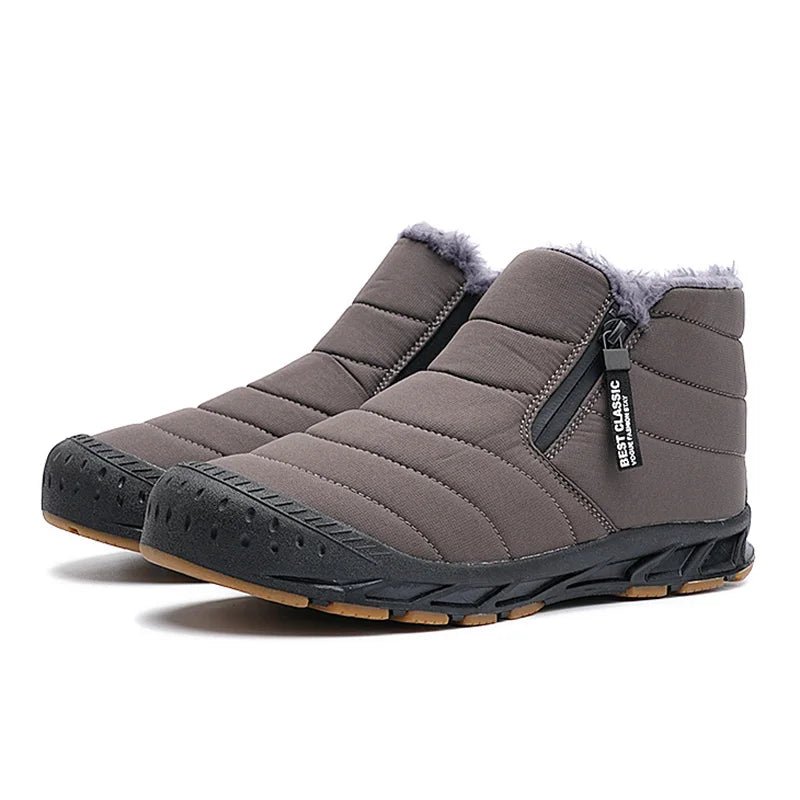 Tom - Unisex Insulated Winter Ankle Boots with Side Zip and Cushioned Sole - Boots - Gray - Parker&Brooks