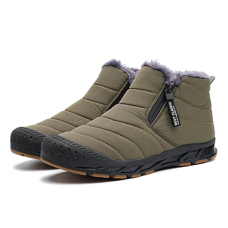 Tom - Unisex Insulated Winter Ankle Boots with Side Zip and Cushioned Sole - Boots - Green - Parker&Brooks