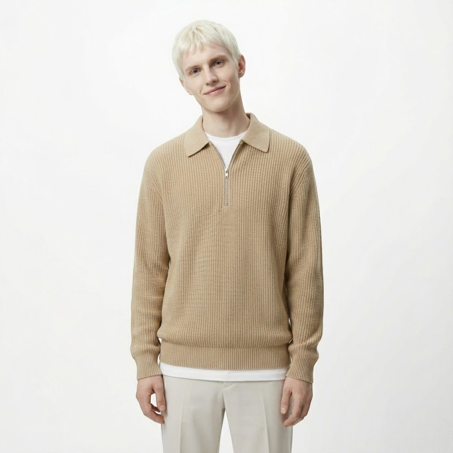 Adrian – Men's Wool Zipped Pullover