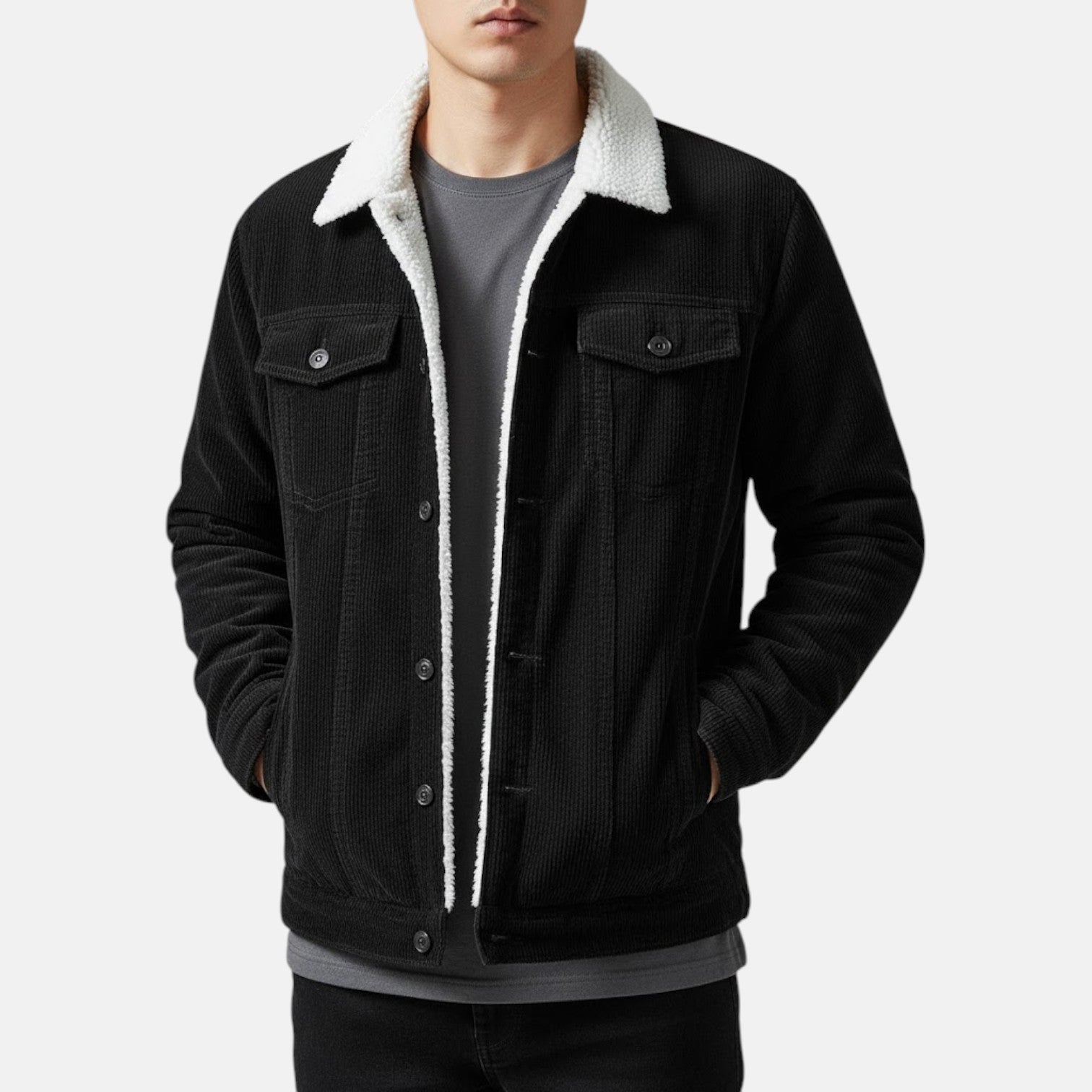 Jaro – Men's Cord Jacket with Teddy Lining