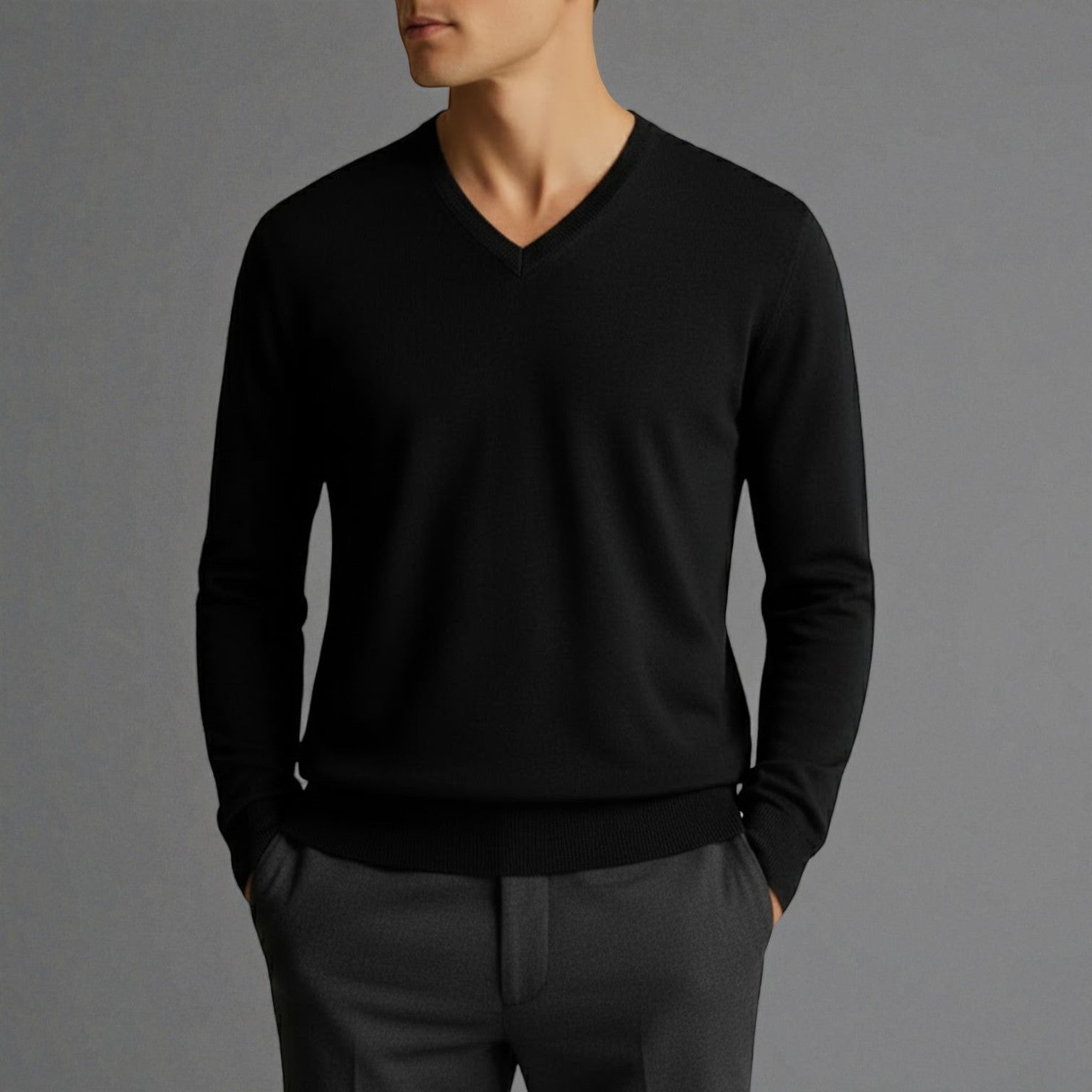 Bastien – Men's Wool V-Neck Sweater