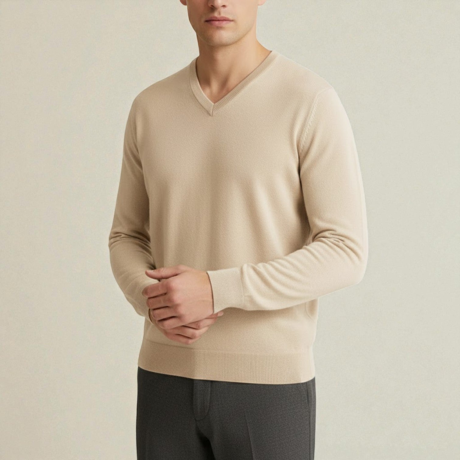 Bastien – Men's Wool V-Neck Sweater