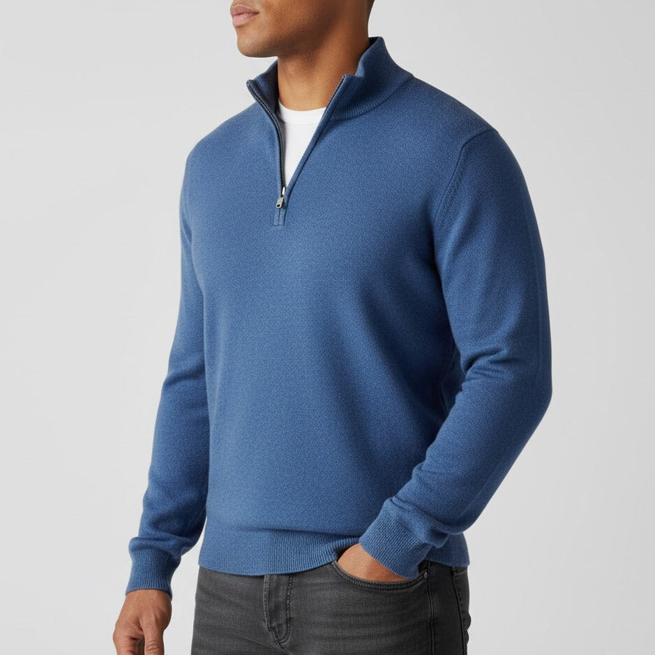 Godric – Men's Knit Sweater with Half Zip