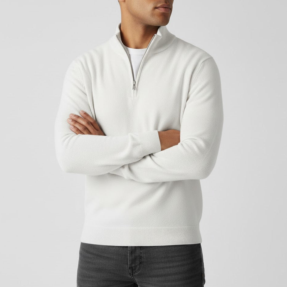 Godric – Men's Knit Sweater with Half Zip