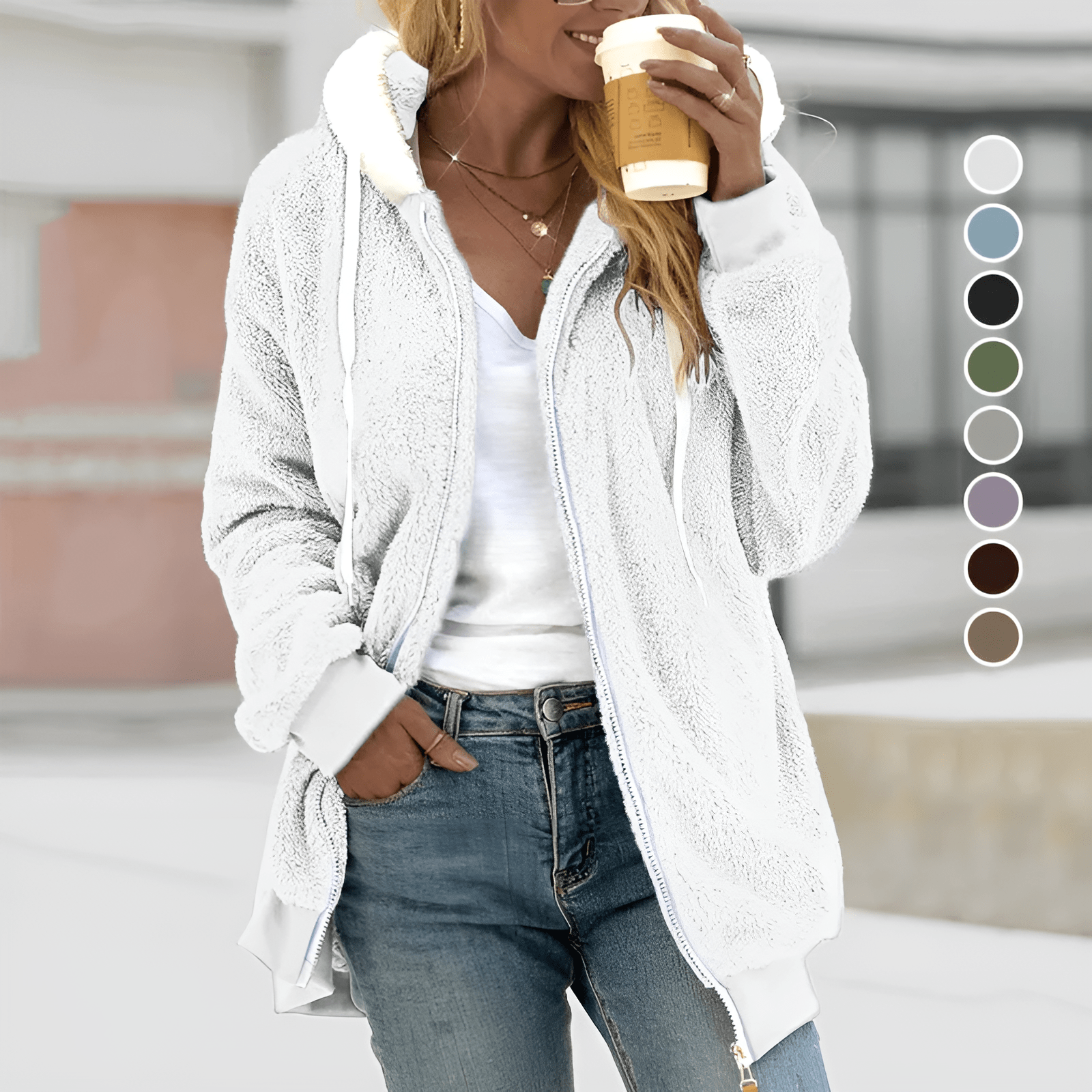 Veronika - Oversized Jacket with Zipper Closure