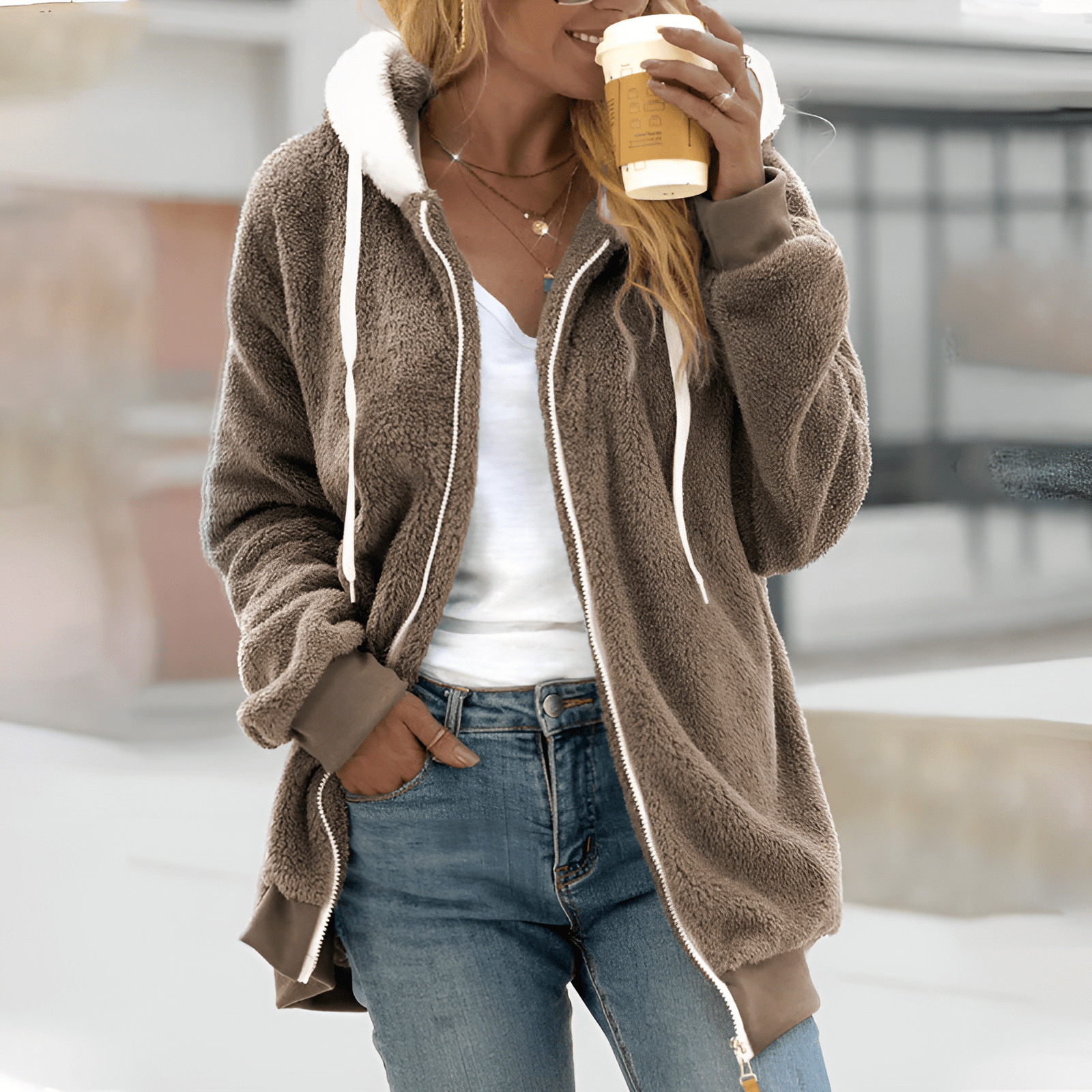 Veronika - Oversized Jacket with Zipper Closure