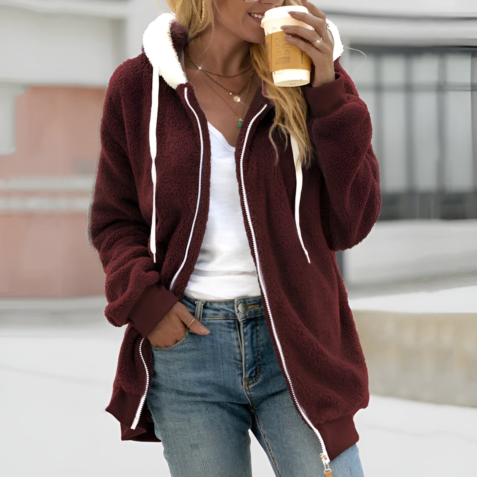 Veronika - Oversized Jacket with Zipper Closure