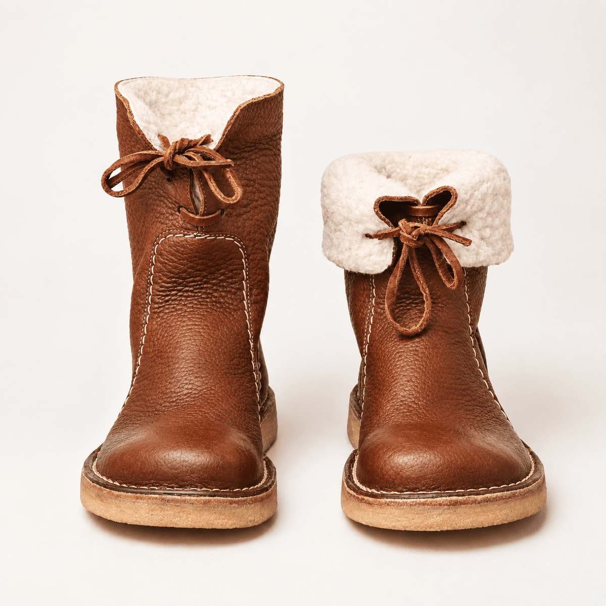 Victoria - Women's Lace-Up Ankle Boots with Cozy Lining and Chunky Sole - Boots - Brown - Parker&Brooks